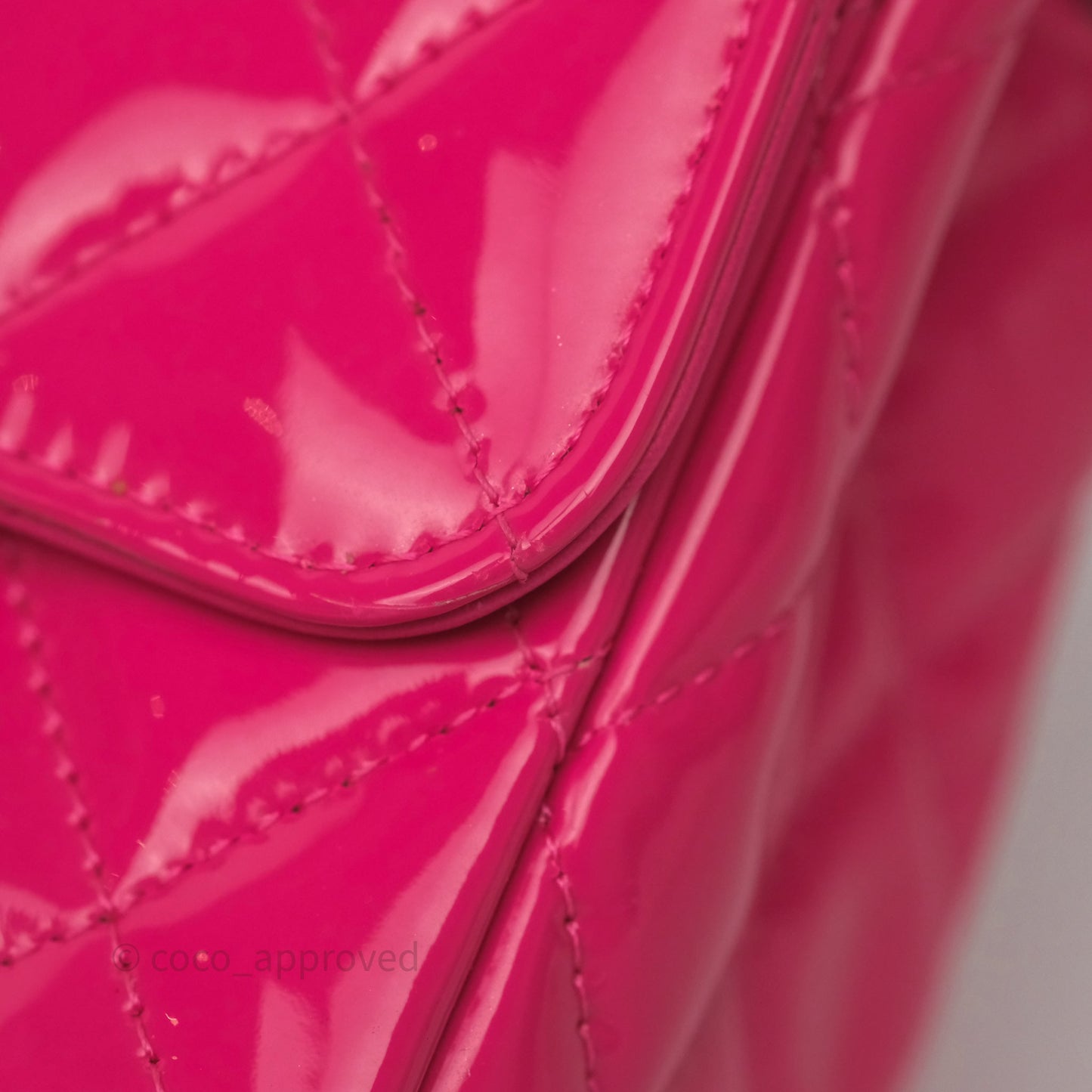 Chanel Quilted Mini Rectangular Flap Neo Pink Patent Gold Hardware