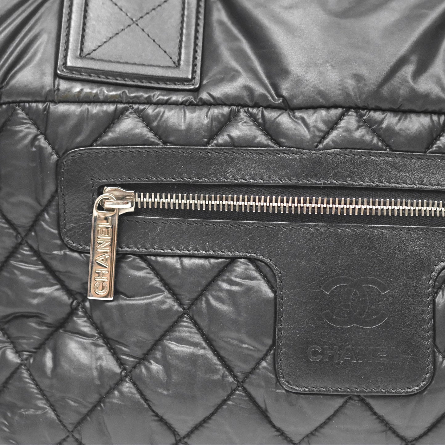 Chanel Coco Cocoon Tote Bag PM Black Nylon