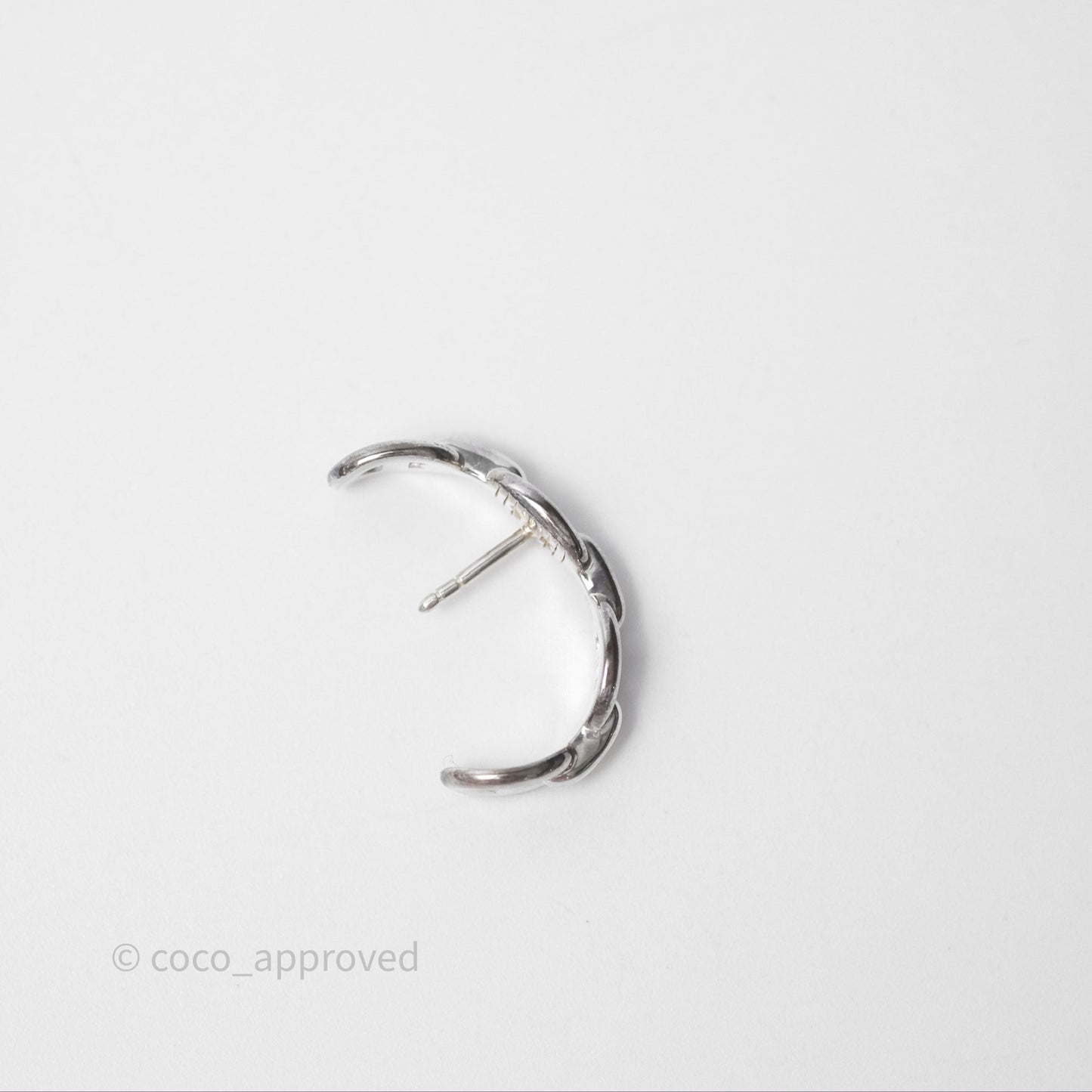 Hermès Chaine d'Ancre Enchainee Single Ear Climber Earrings Silver 925