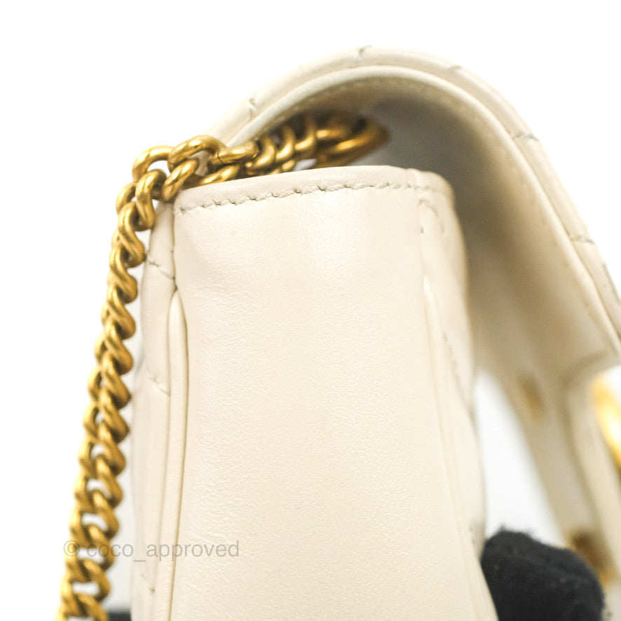 Gucci GG Marmont Matelassé Leather Super Mini Bag Ivory