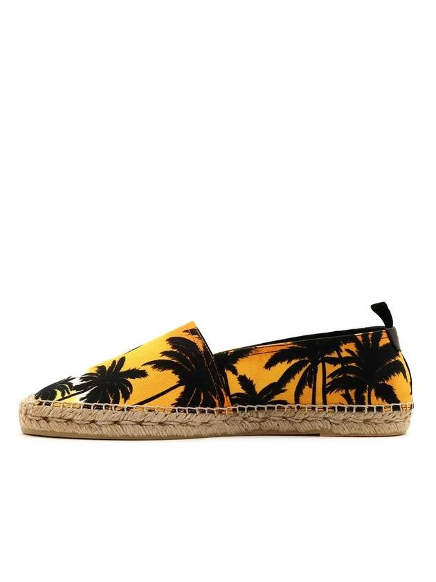 Luxury Saint Laurent Palm Tree Print Fabric Espadrilles Yellow