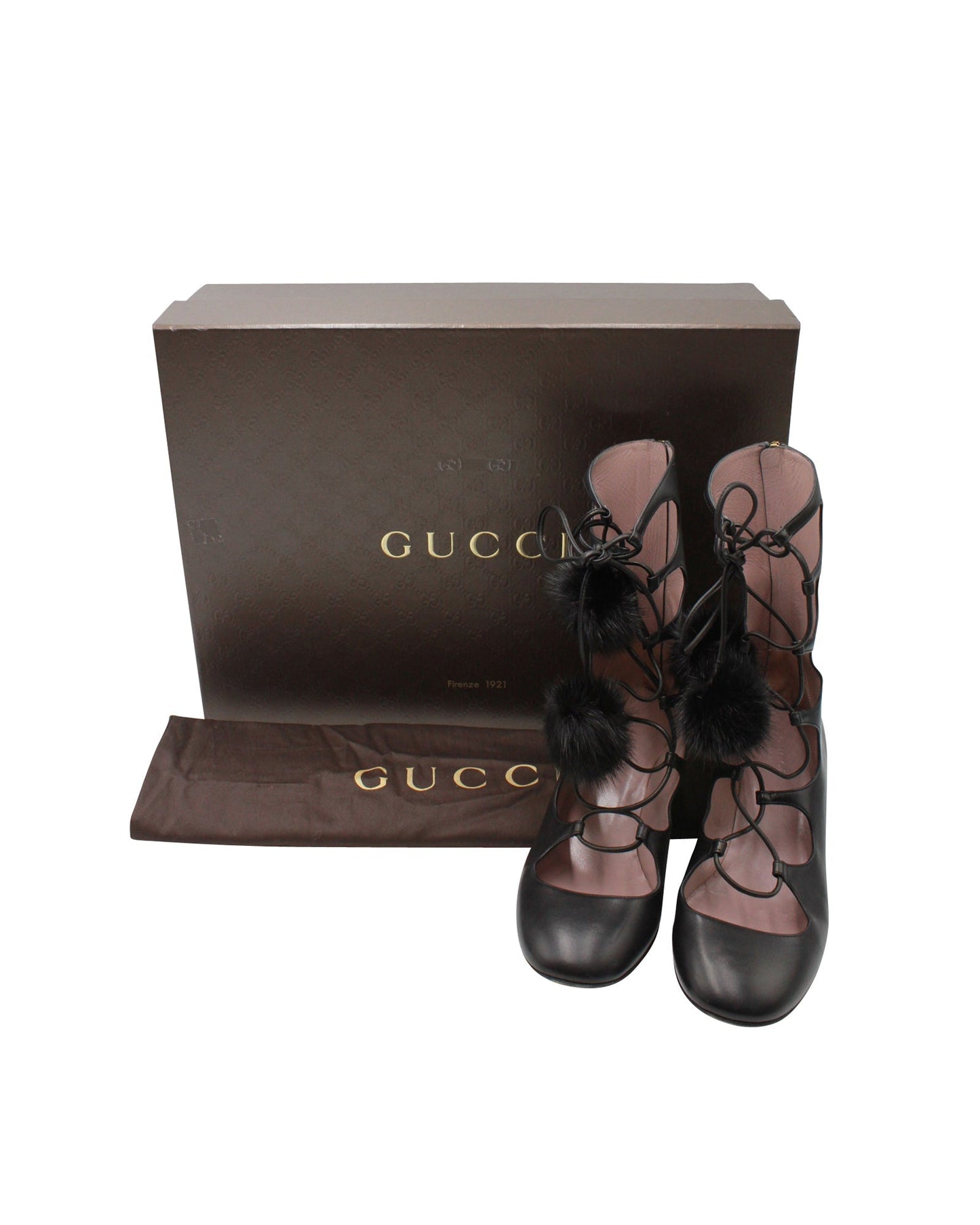 Luxury Gucci Trending 2025 Heloise Lace-up Gladiator Boots In Black Leather