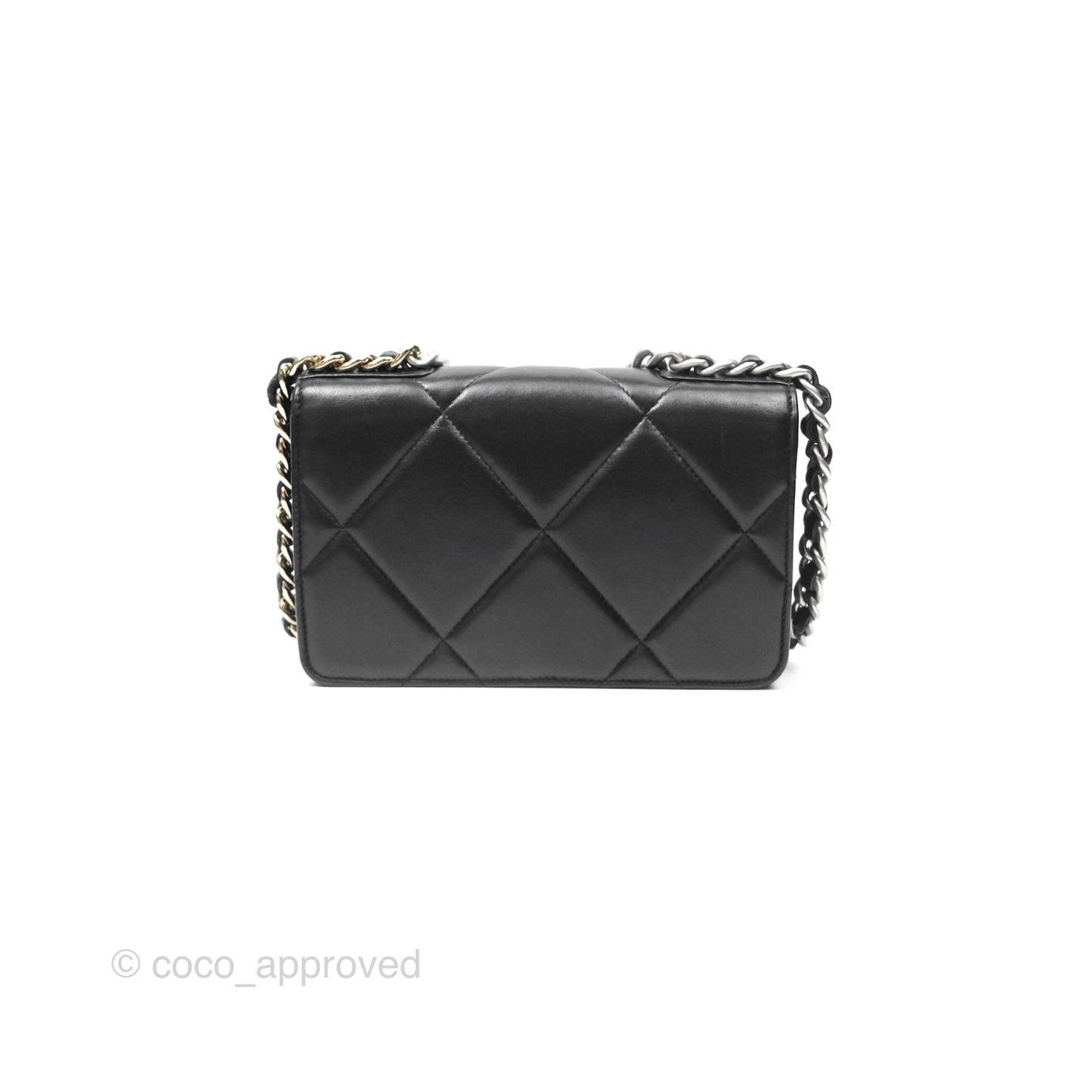 Chanel 19 Wallet on Chain WOC Black Mixed Hardware
