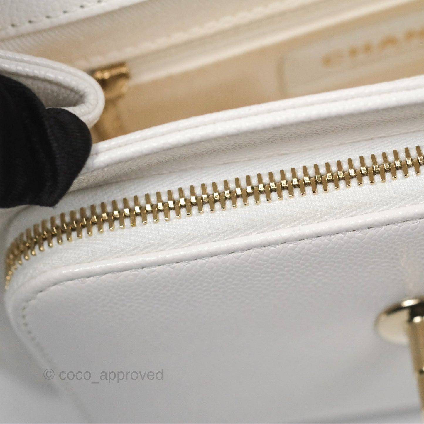 Chanel Quilted Small Business Affinity Flap White Caviar Gold Hardware