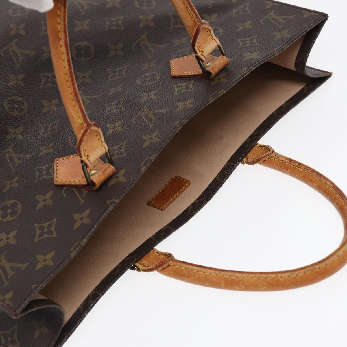 LOUIS VUITTON Monogram Sac Plat Hand Bag M51140 LV 83048