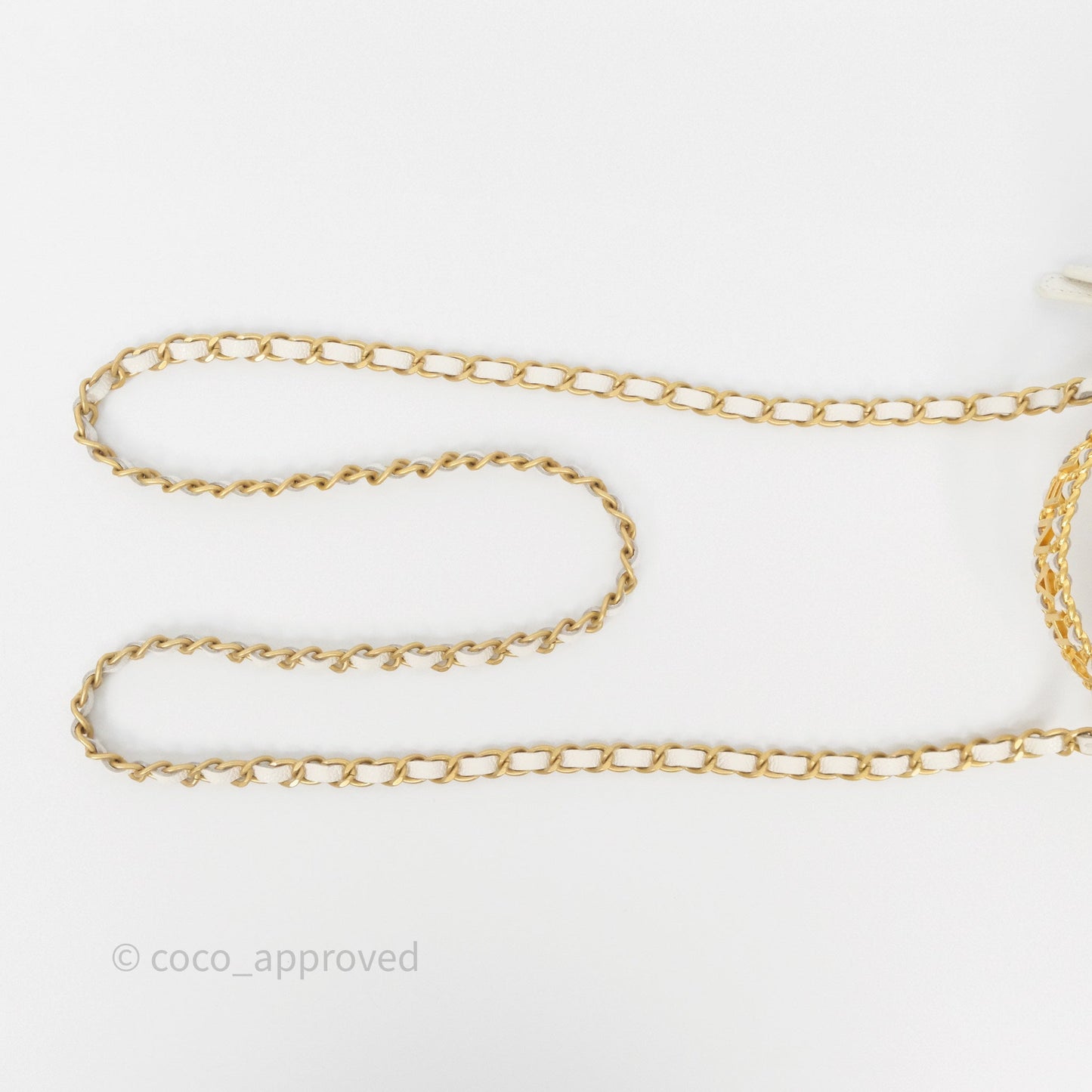 Chanel Logo Top Handle Vanity Rectangular White Caviar Aged Gold Hardware
