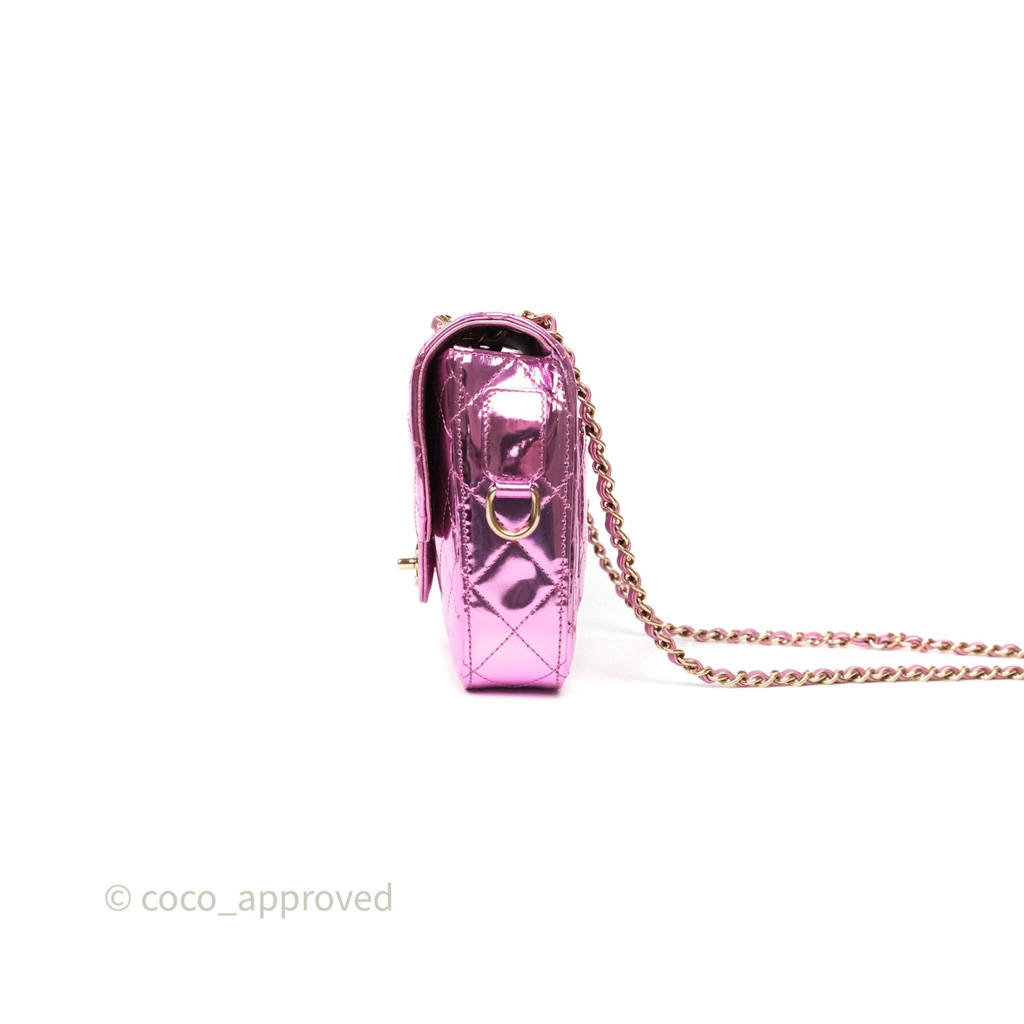 Chanel Hollywood Boulevard Flap with Star Coin Purse Lilac Pink Metallic Mirror Calfskin 24C