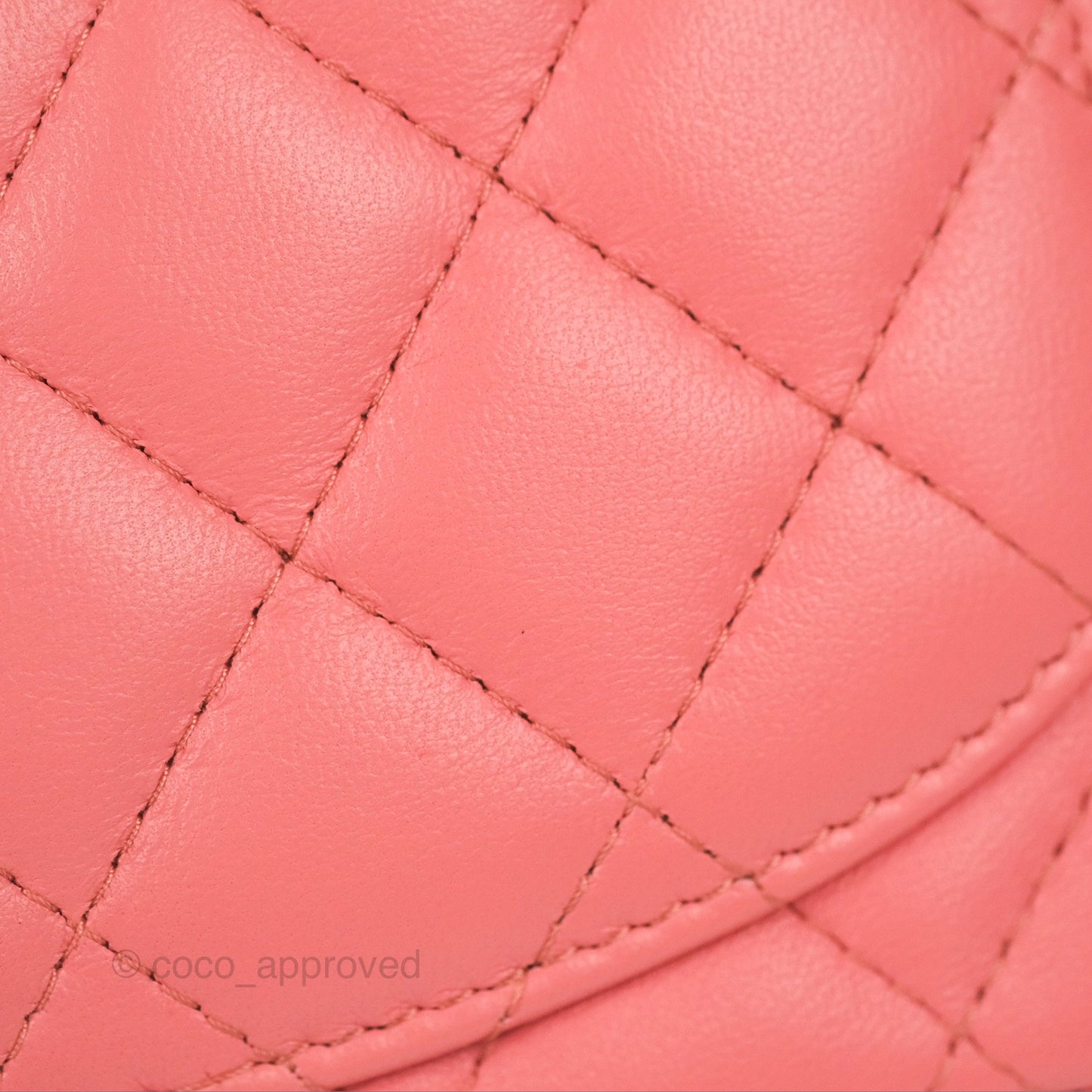 Chanel Quilted Mini Square Flap Pink Lambskin Gold Hardware