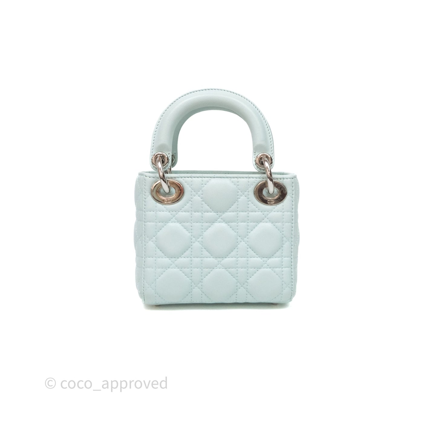 Christian Dior Mirco Lady Dior Cannage Calfskin Light Green Matte