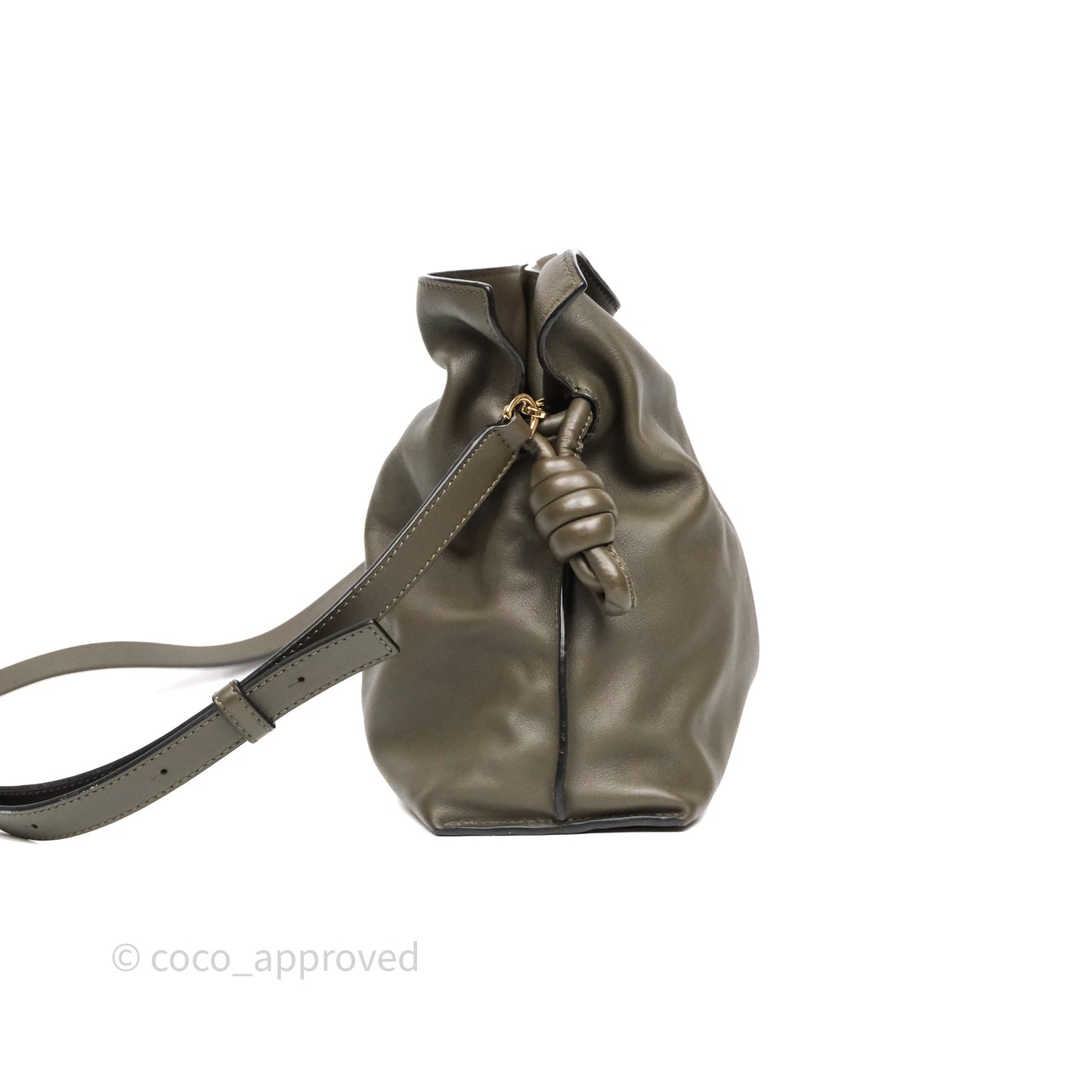 Loewe Flamenco Clutch Medium in Nappa Calfskin Dark Khaki Green
