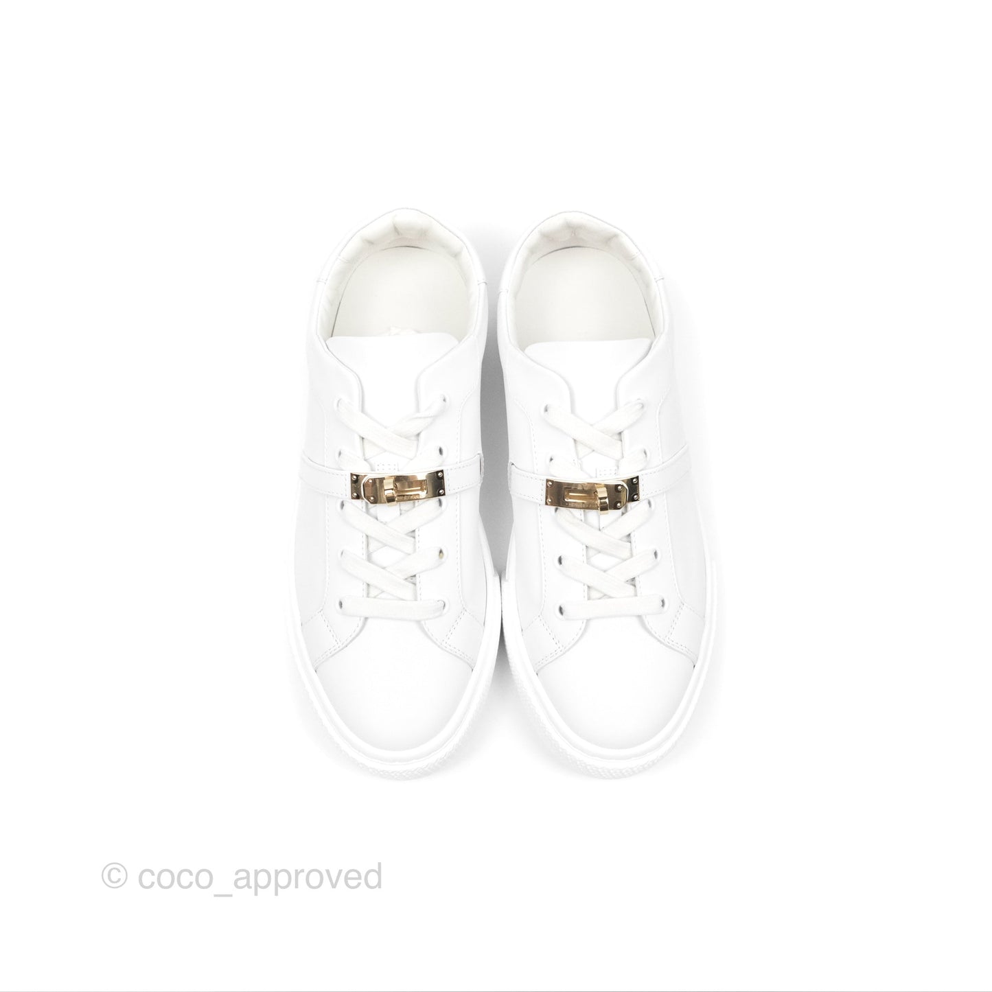 Hermès Day Sneaker White Gold Hardware Size 40