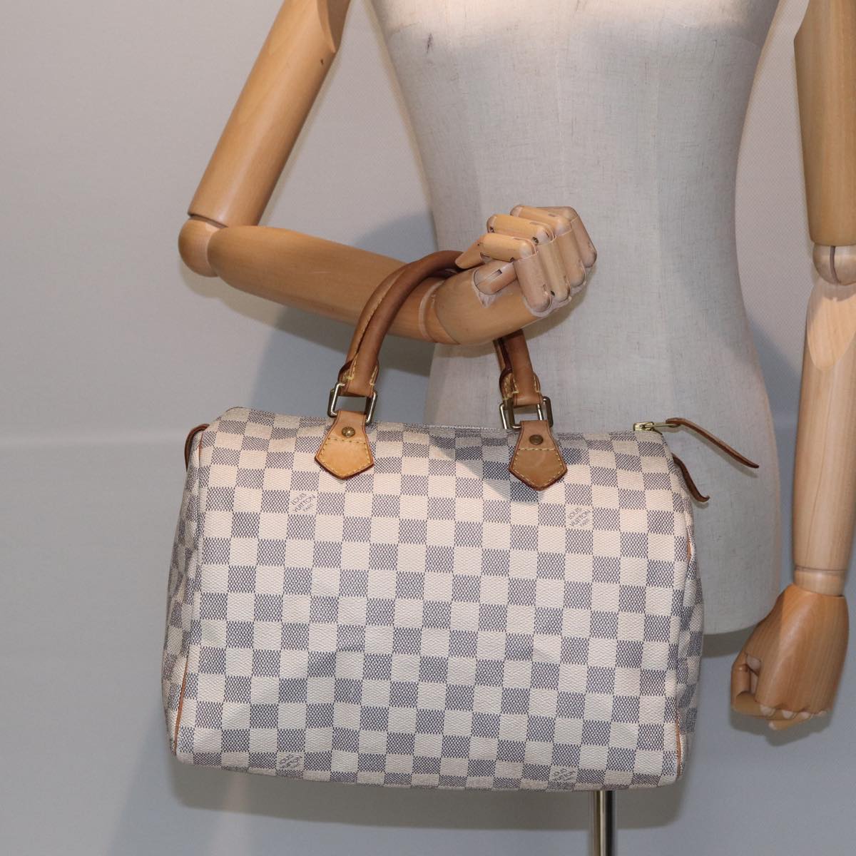 LOUIS VUITTON Damier Azur Speedy 30 Hand Bag N41533 LV 83106