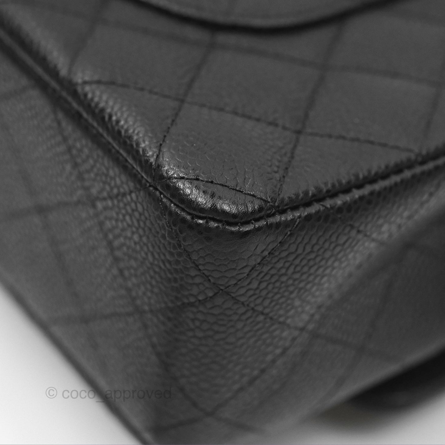 Chanel Classic M/L Medium Flap Quilted Black Caviar Gold Hardware