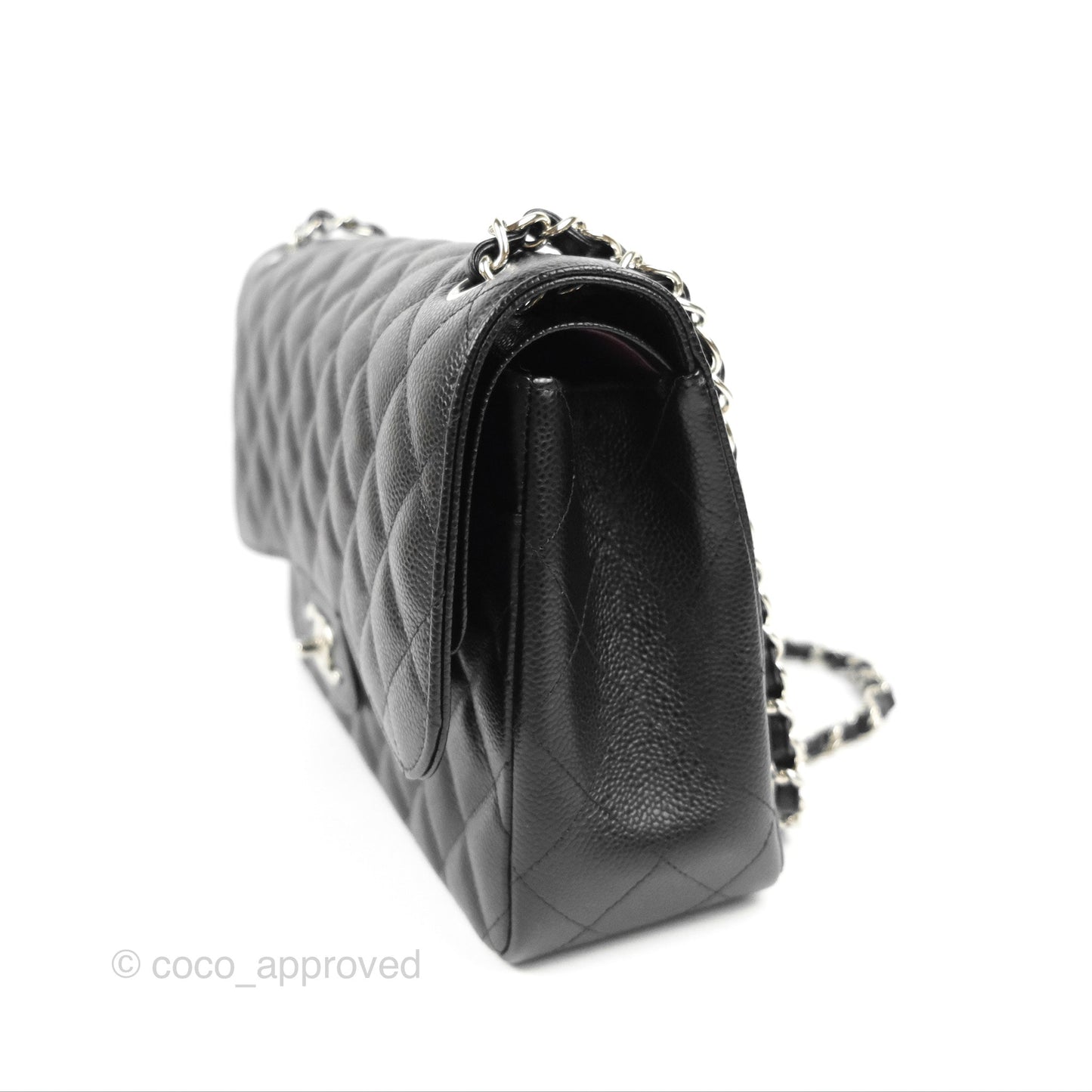 Chanel Jumbo Double Flap Black Caviar Silver Hardware⁣⁣