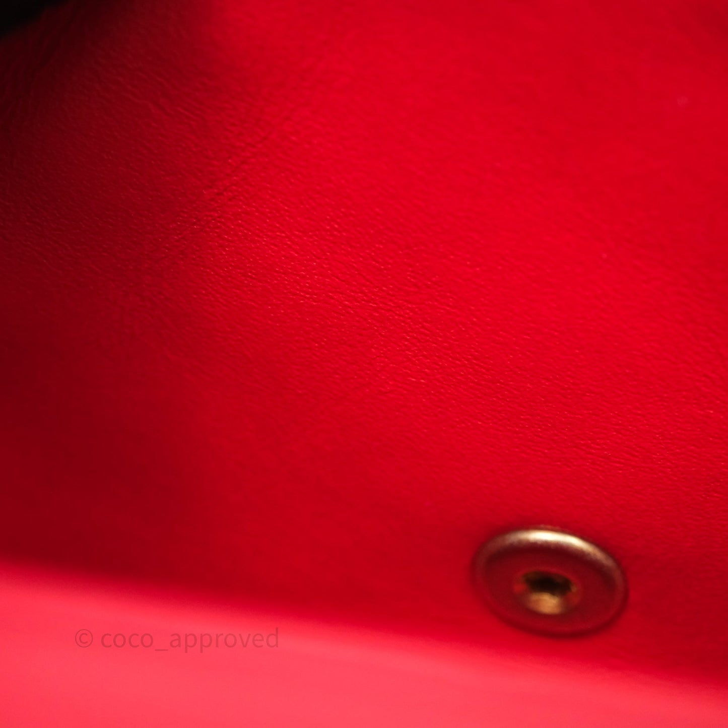 Chanel Mini Square Quilted Red Lambskin Aged Gold Hardware