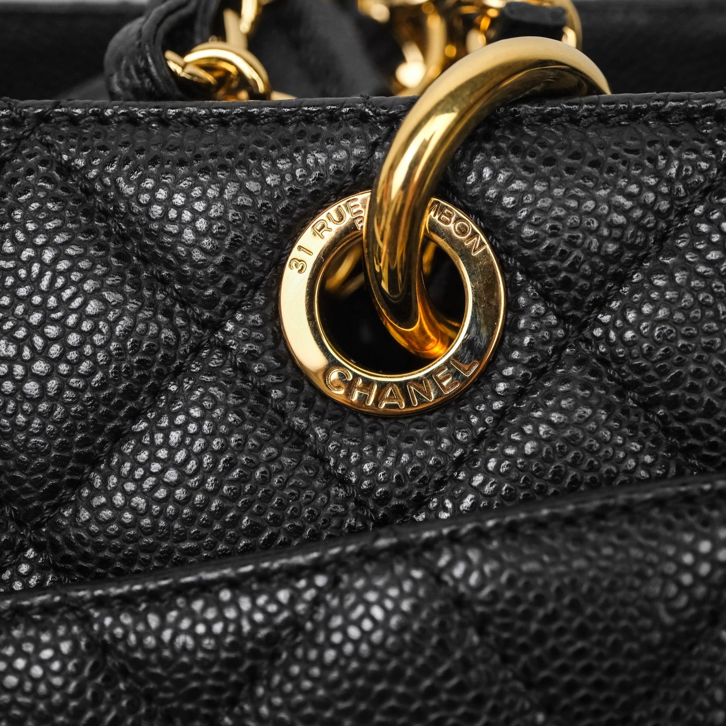 Chanel GST Black Caviar Gold Hardware
