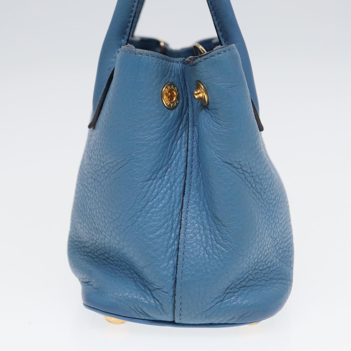 Luxury Prada Hand Bag Leather 2way Light Blue  83160