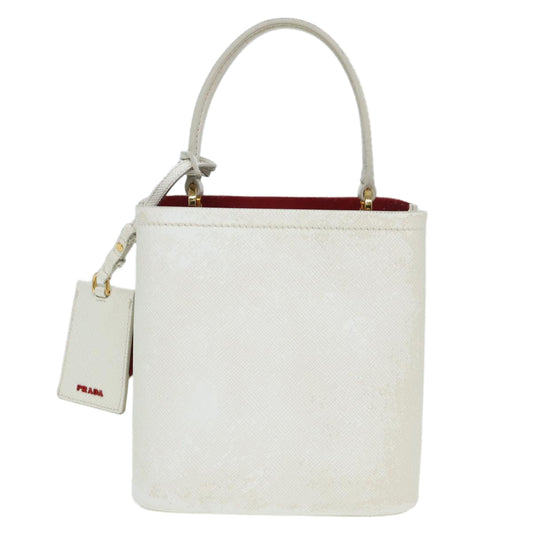 Luxury Prada Hand Bag Nylon Leather 2way White  83161