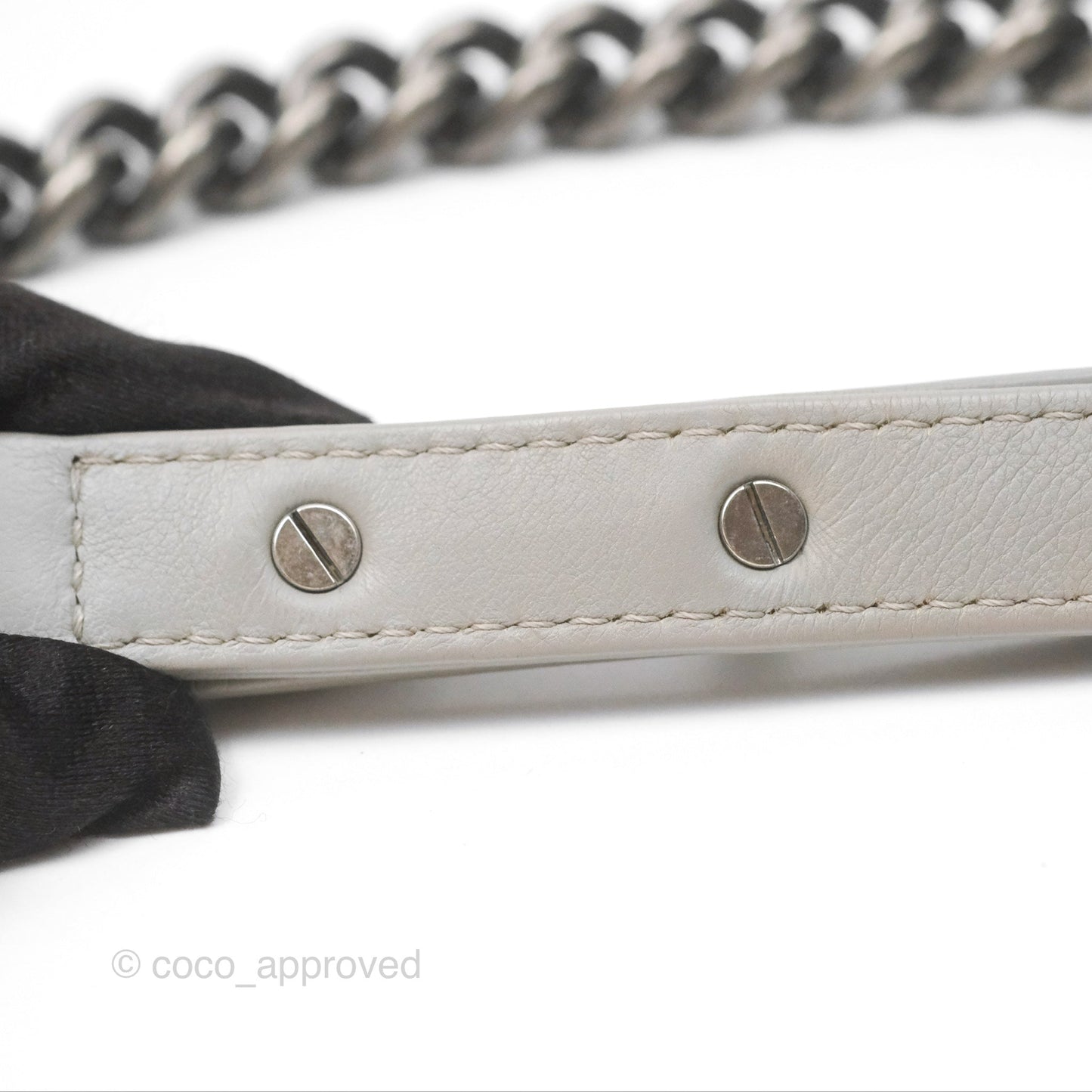 Chanel Medium Boy Reverso Flap Light Grey Calfskin Ruthenium Hardware