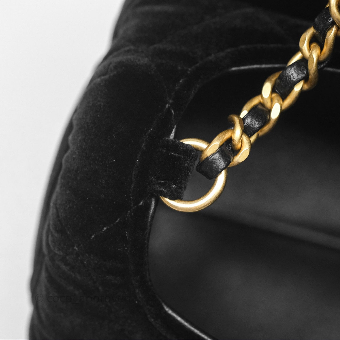 Chanel Velvet Mini Bag Black Gold Hardware