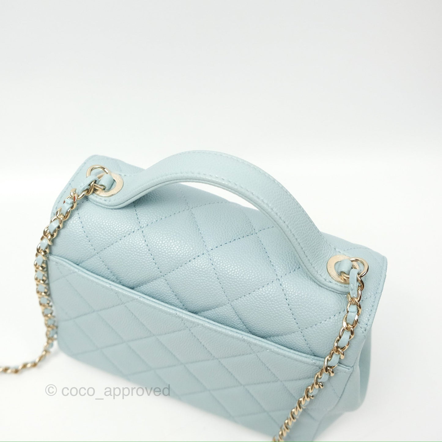 Chanel Quilted Small Business Affinity Flap Blue Caviar Gold Hardware