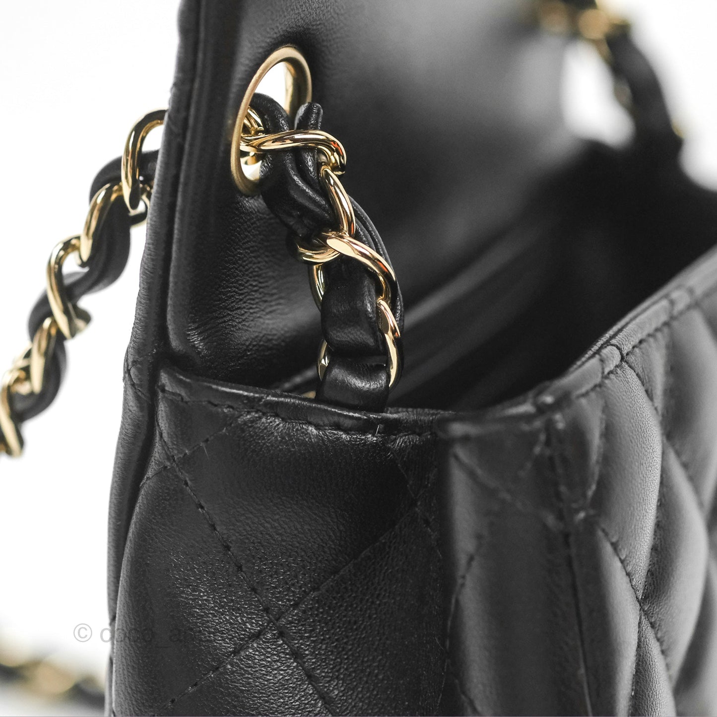 Chanel Mini Square Black Lambskin Gold Hardware