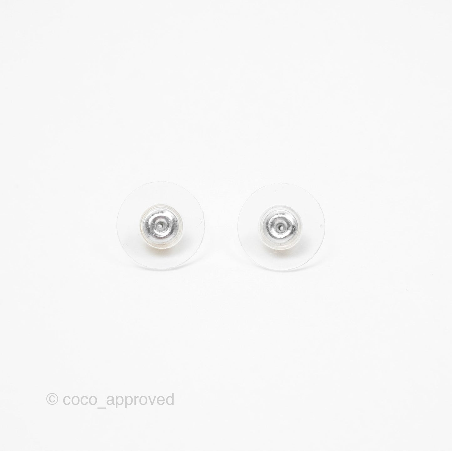 Chanel Pearl CC Round Earrings Gold Tone 20V