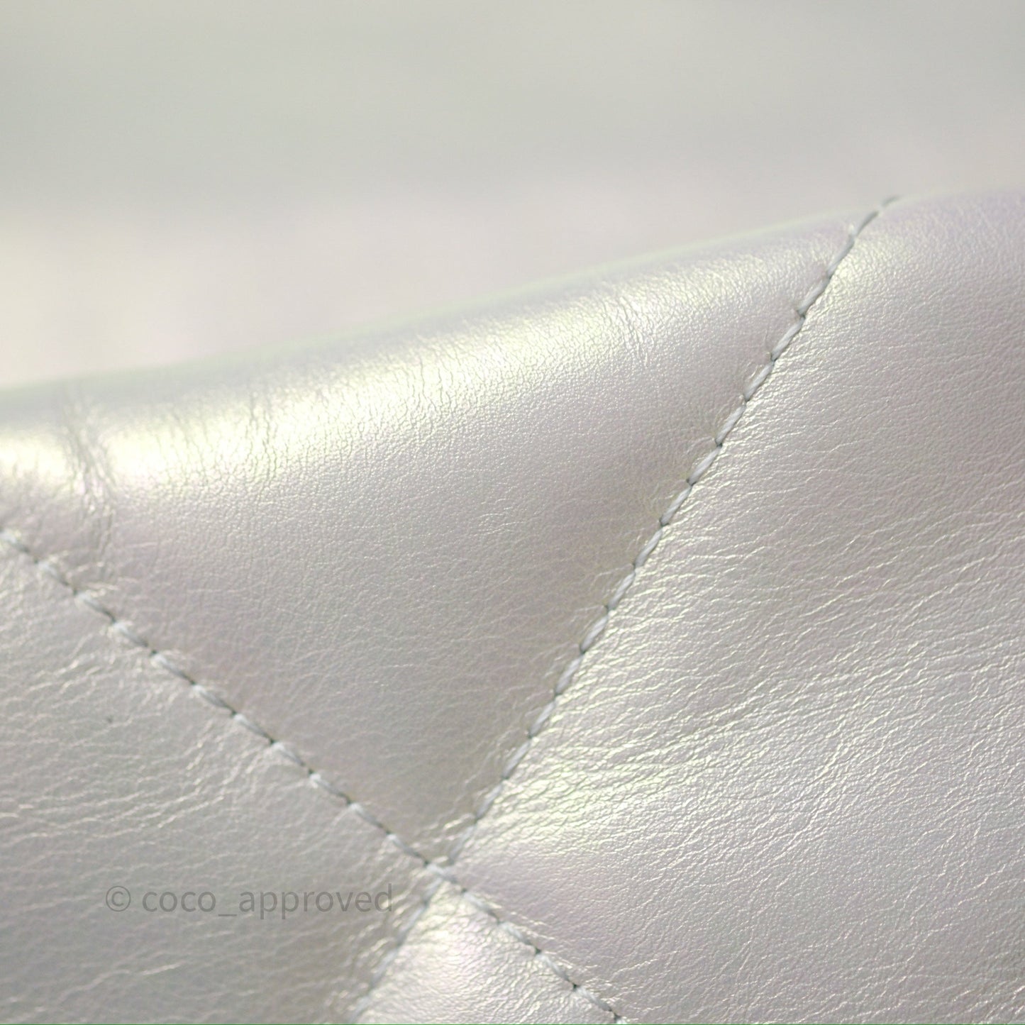 Chanel 19 Small Iridescent White Mixed Hardware