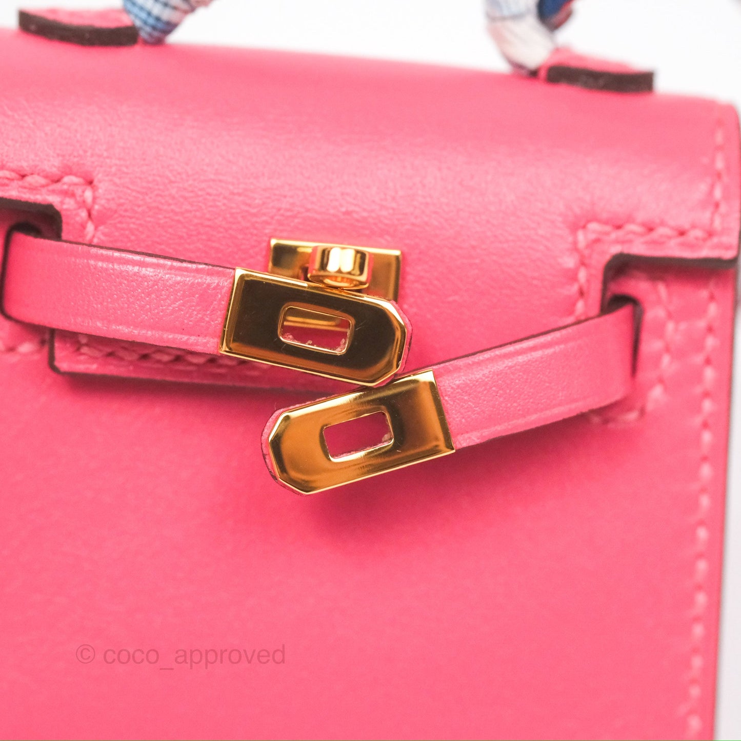 Hermès Kelly Twilly Around Bag Charm Pink Tadelakt Gold Hardware