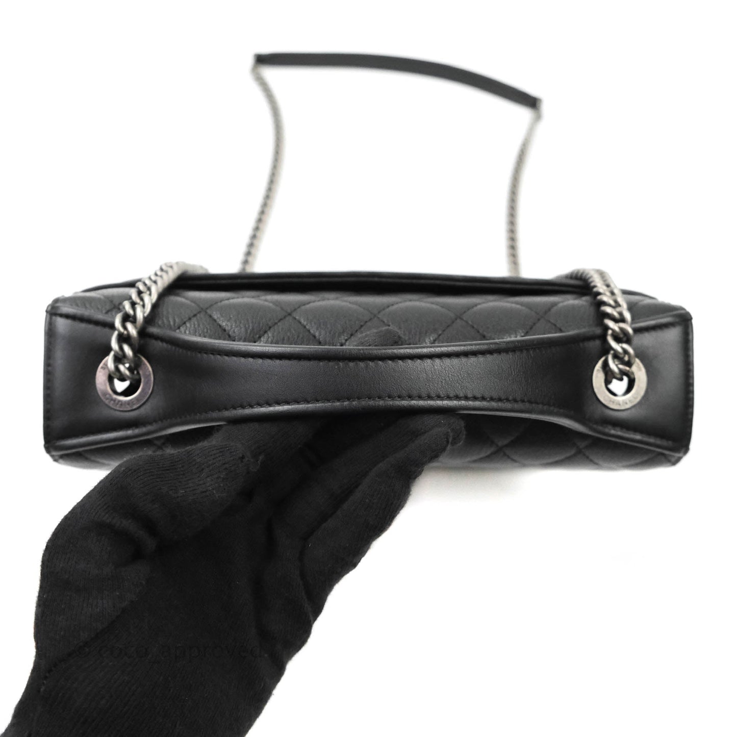 Chanel Small CC University Flap Bag Black Calfskin Ruthenium Hardware