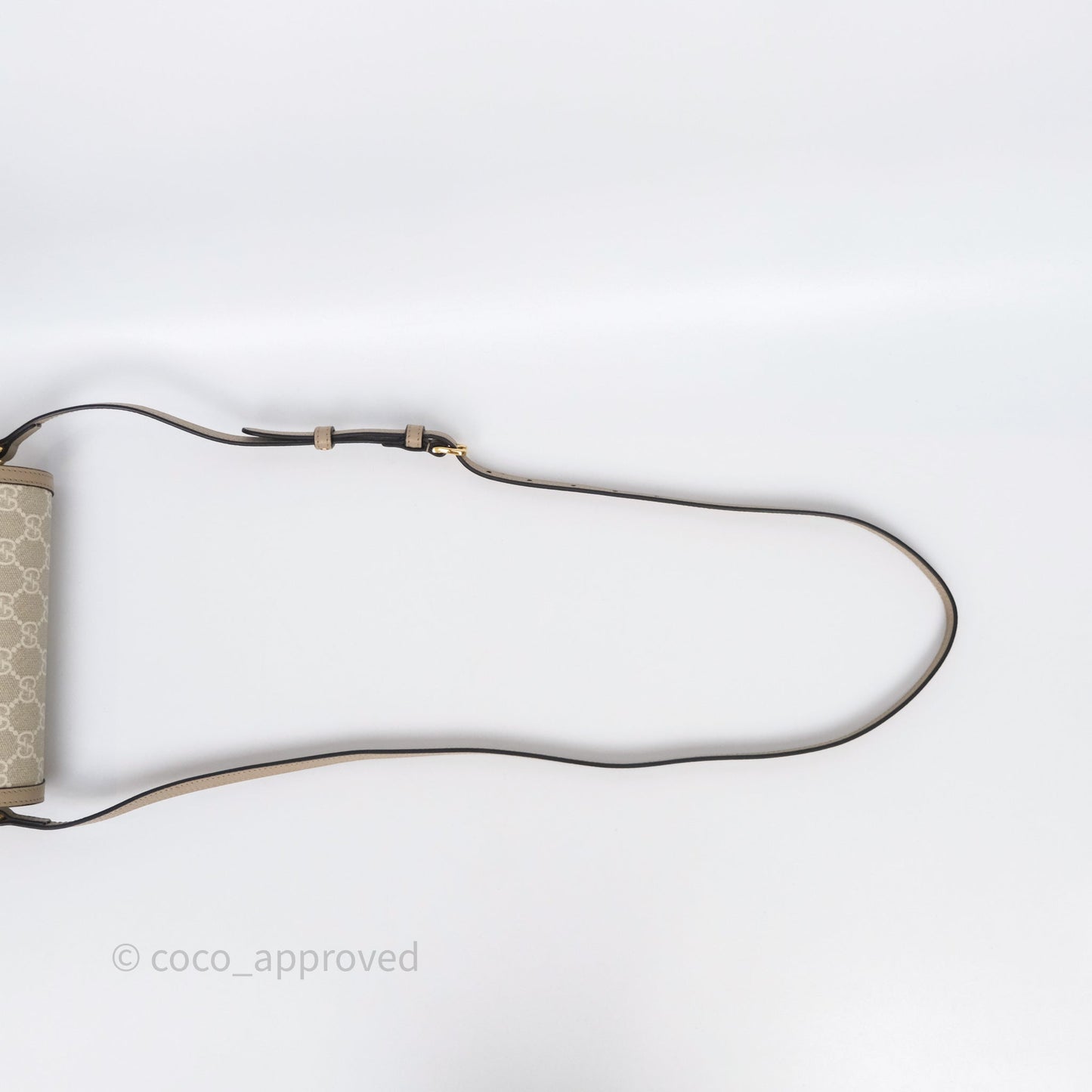 Gucci Horsebit 1955 Mini Bag Beige/ White GG Supreme Canvas Gold Hardware