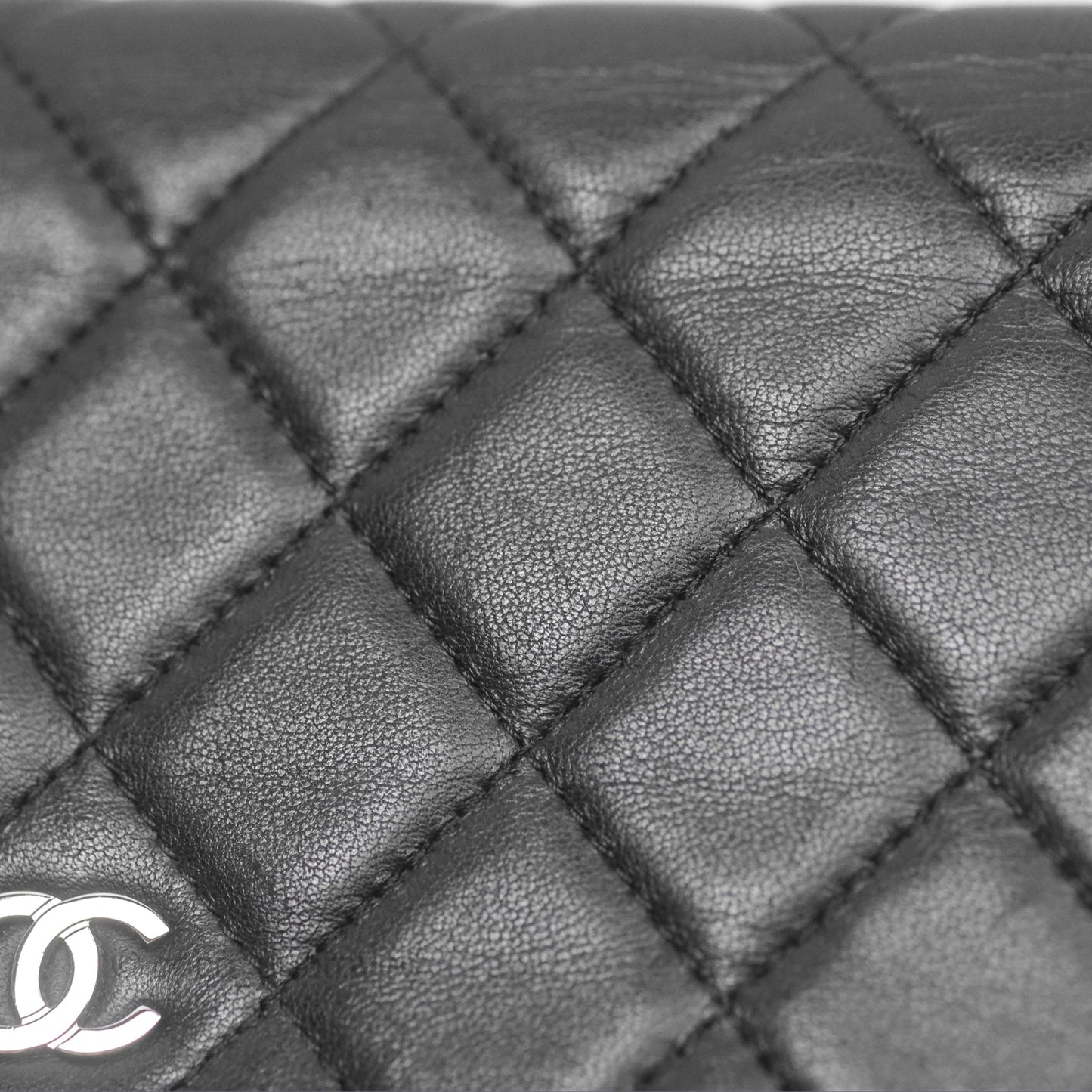 Chanel Quilted Wallet on Chain WOC Black Lambskin Palladium Hardware