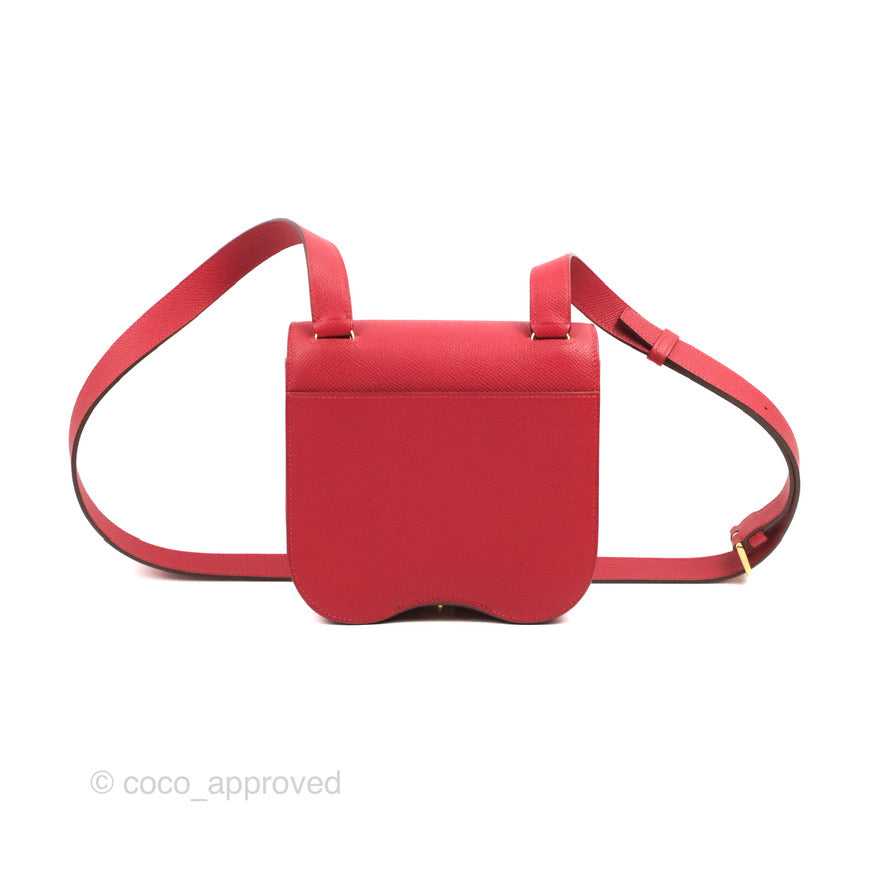 Hermès Della Cavalleria Mini Bag Rouge Piment Epsom Gold Hardware