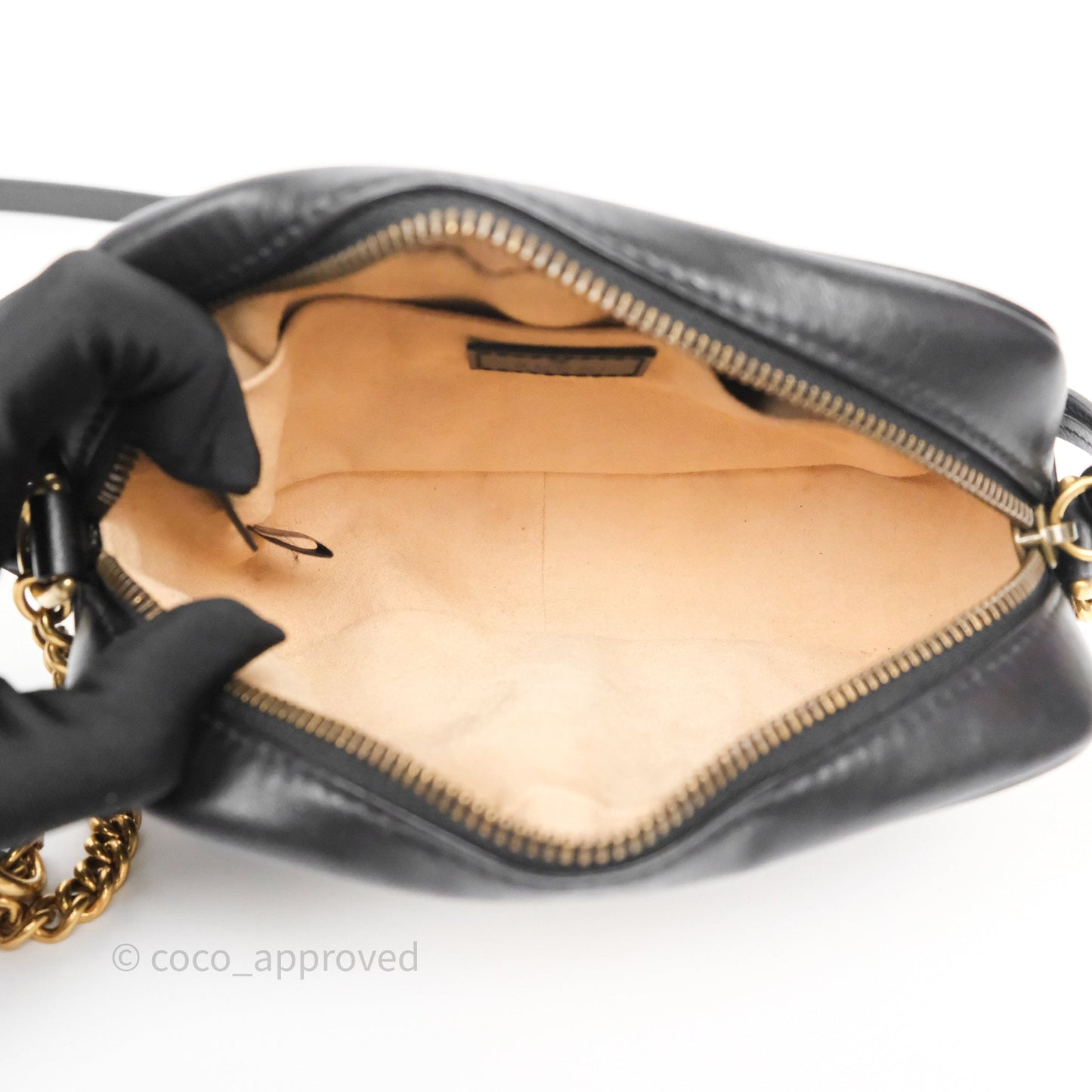 Gucci Mini Matelasse GG Marmont Camera Bag Black Calfskin Gold Hardware