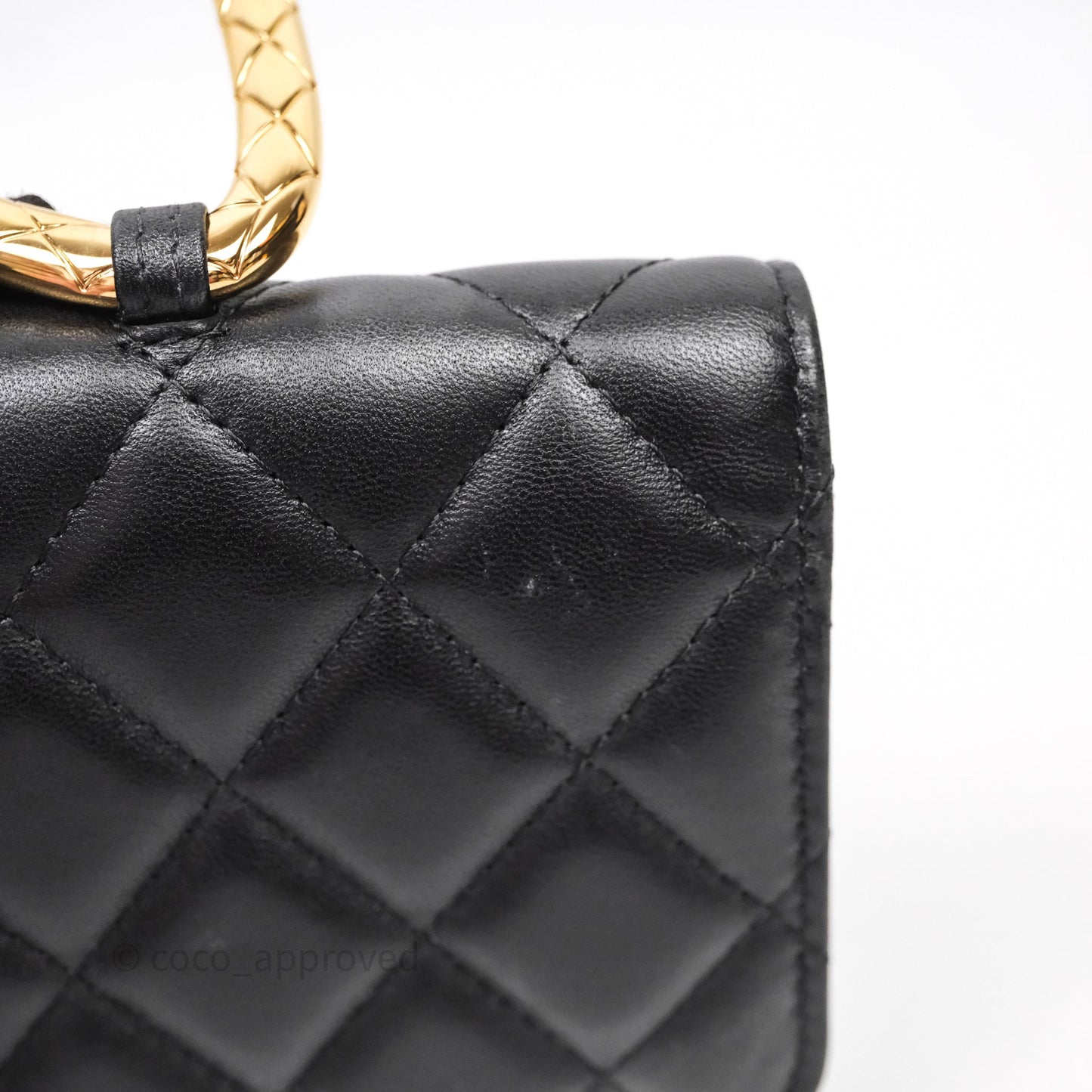 Chanel Jewel Hook Card Holder Black Lambskin Aged Gold Hardware