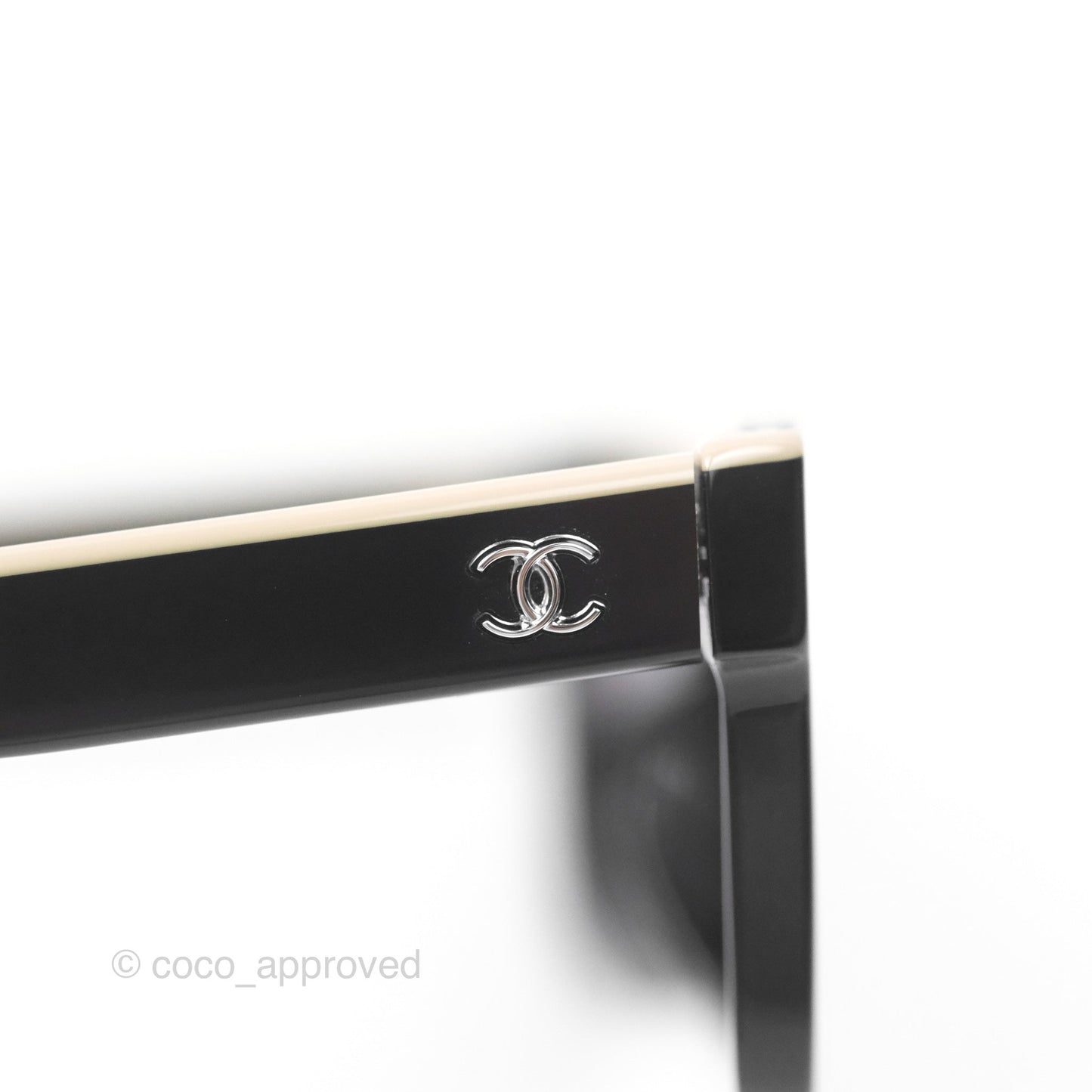 Chanel Acetate Square Sunglasses Black/Beige