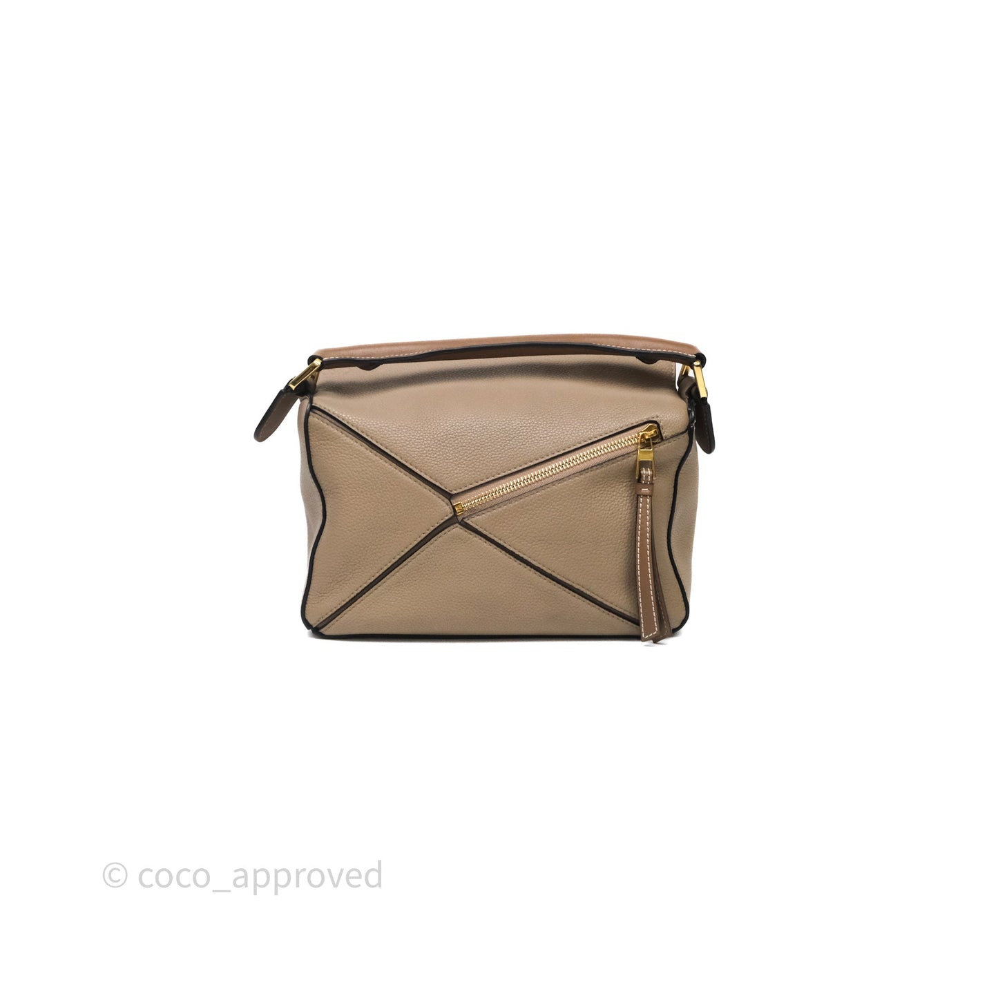 Loewe Small Puzzle Bag Sand Mink Grained Calfskin Gold Hardware