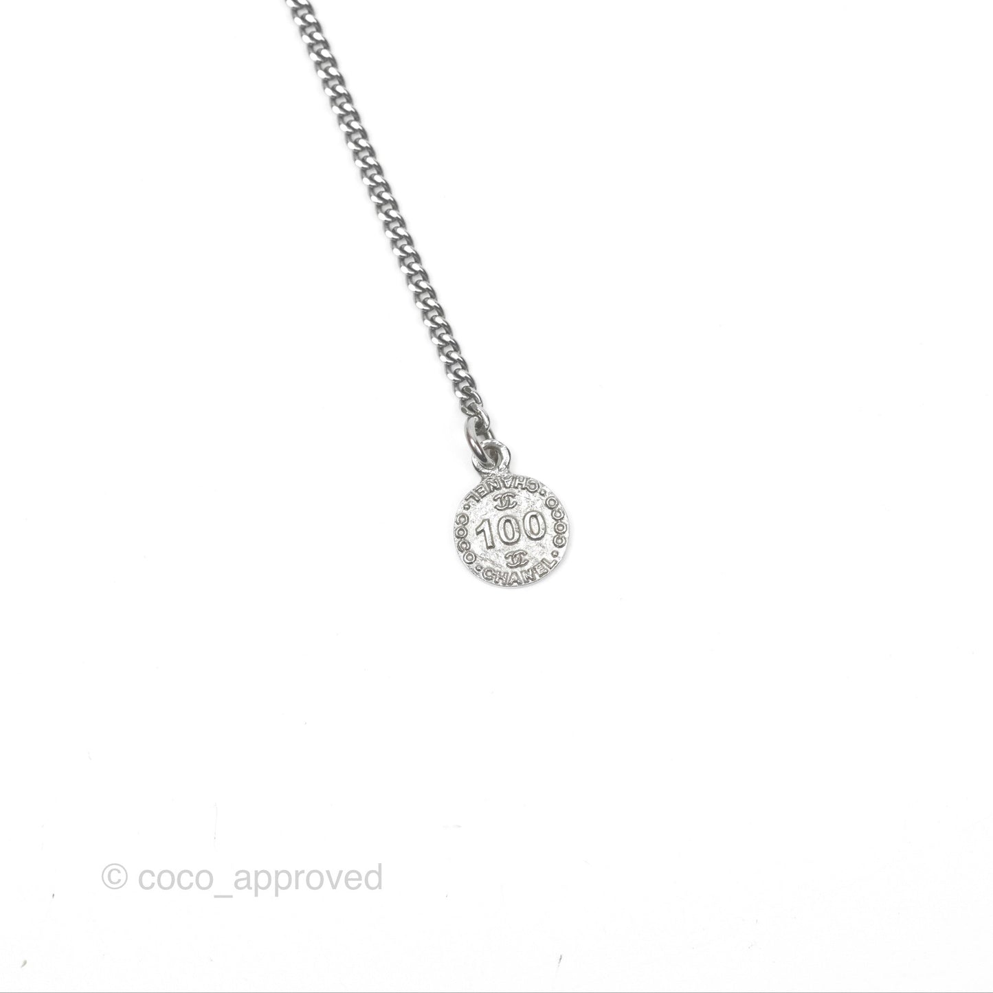 Chanel Chain CC Necklace Gun Metal Tone 14C