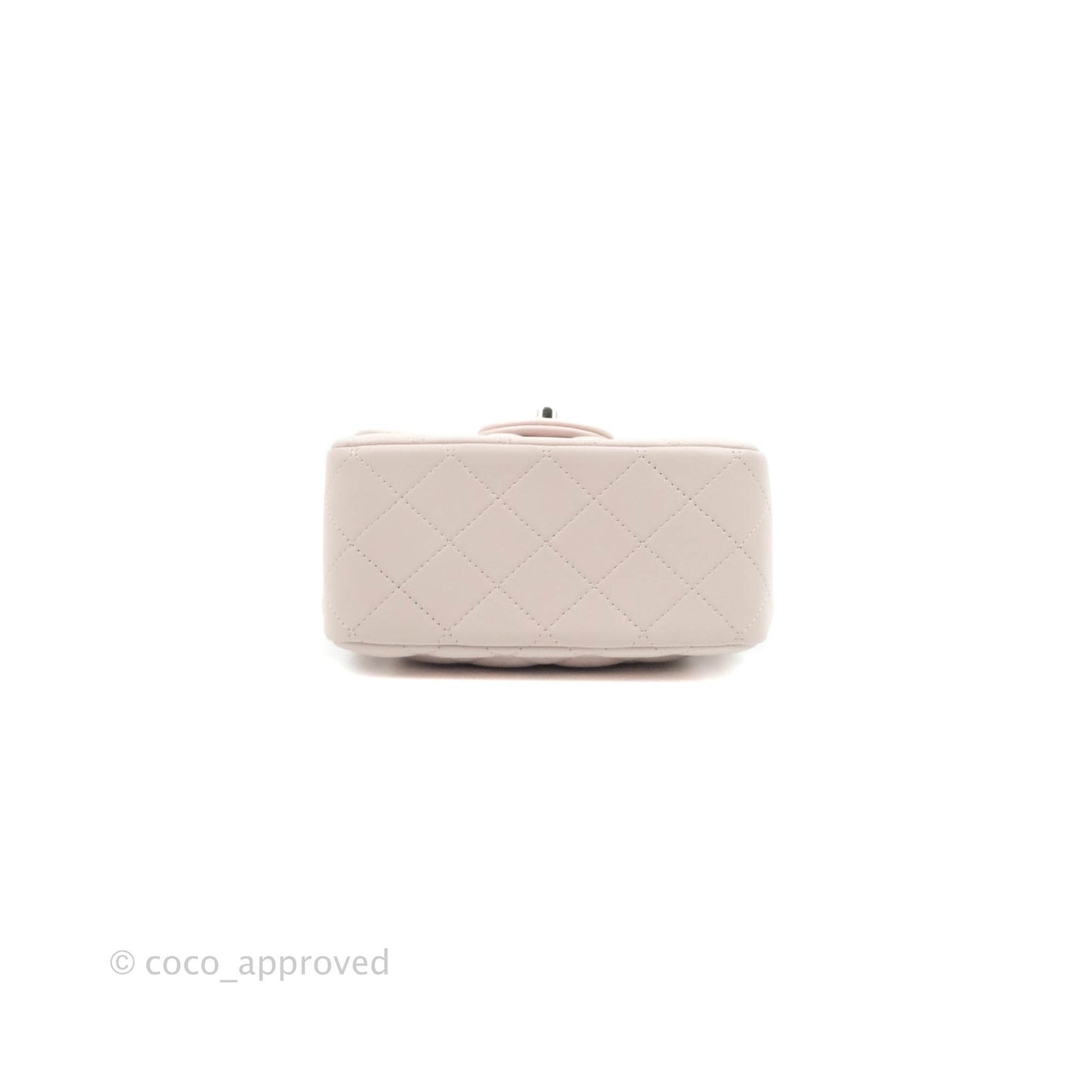 Chanel Quilted Mini Square Light Lilac Pink Lambskin Silver Hardware