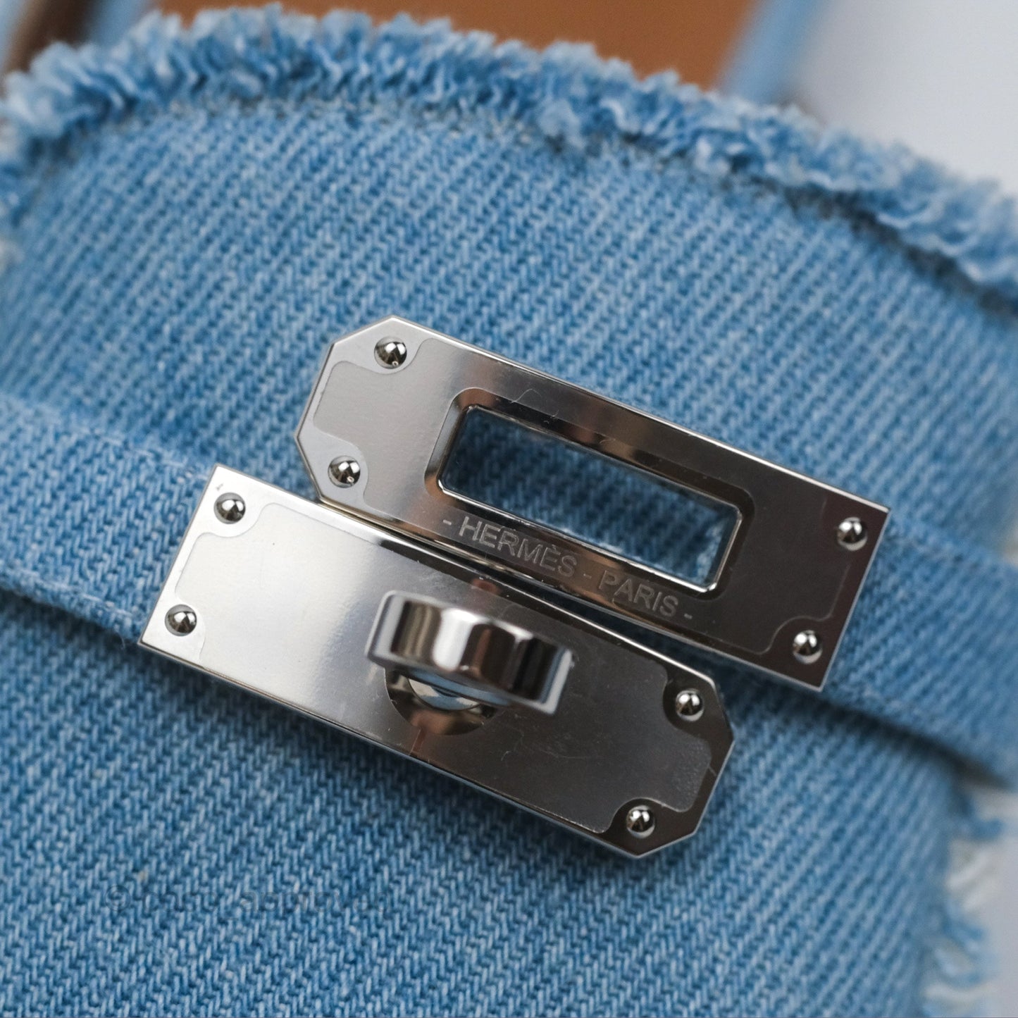 Hermès Oz Mule Denim Bleu Clair Palladium Hardware Size 37C