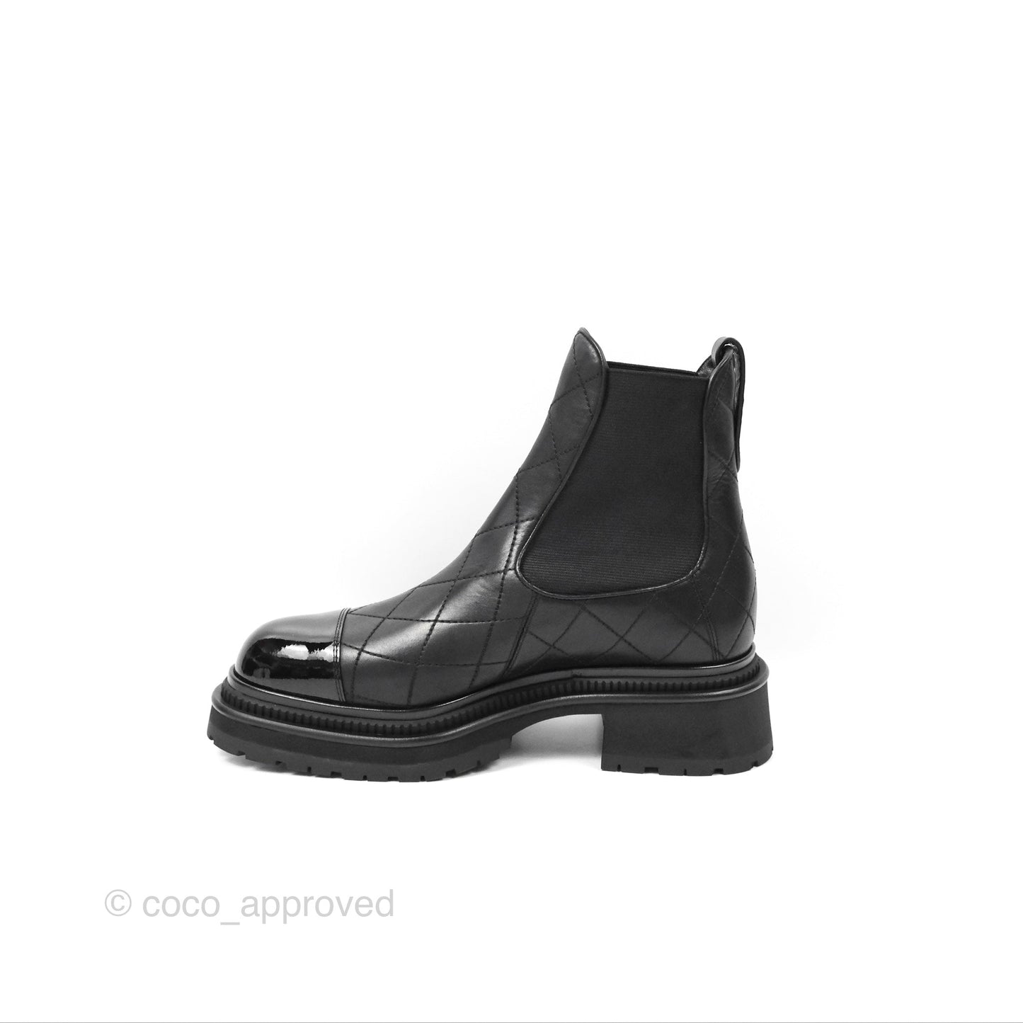 Chanel Ankle Boots Quilted Black Leather Size 39
