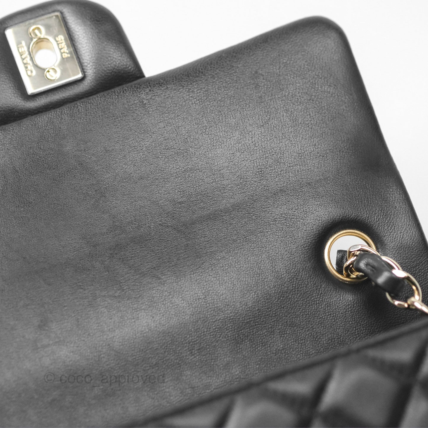 Chanel Mini Rectangular Quilted Black Lambskin Gold Hardware