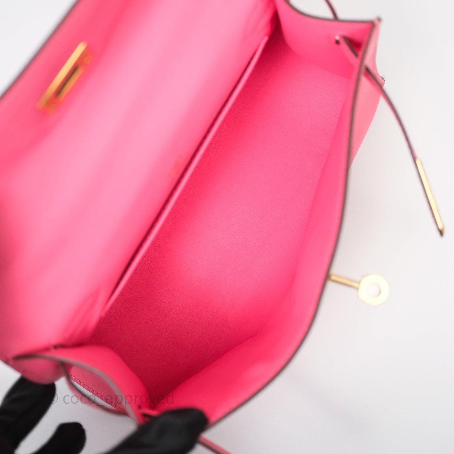 Hermès Kelly Mini Pochette U5 Rose Lipstick Swift Gold Hardware