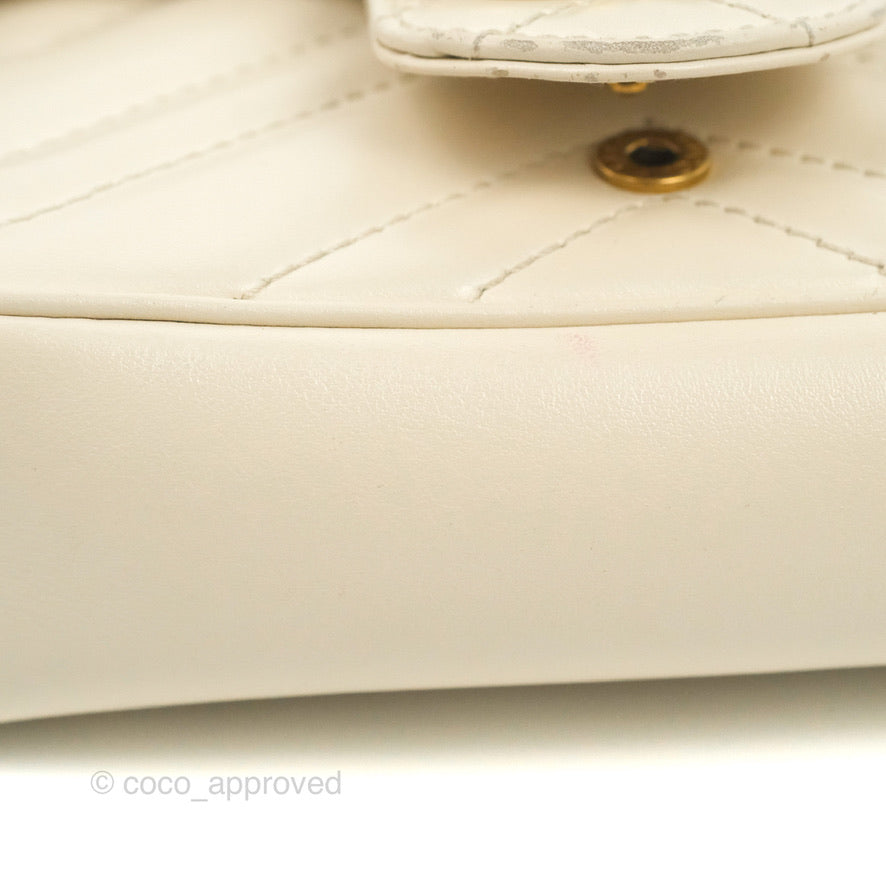 Gucci GG Marmont Matelassé Leather Super Mini Bag Ivory