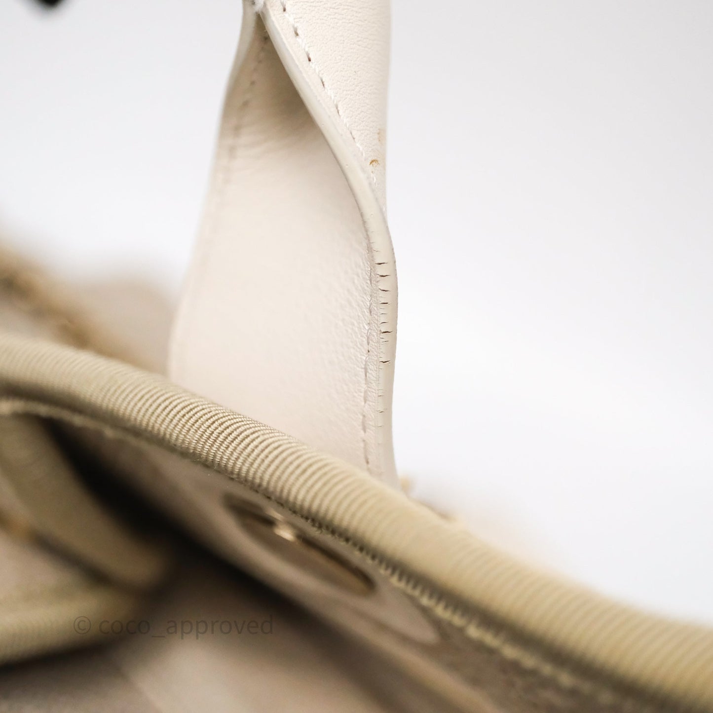 Chanel New Small Deauville Tote Beige Canvas Gold Hardware