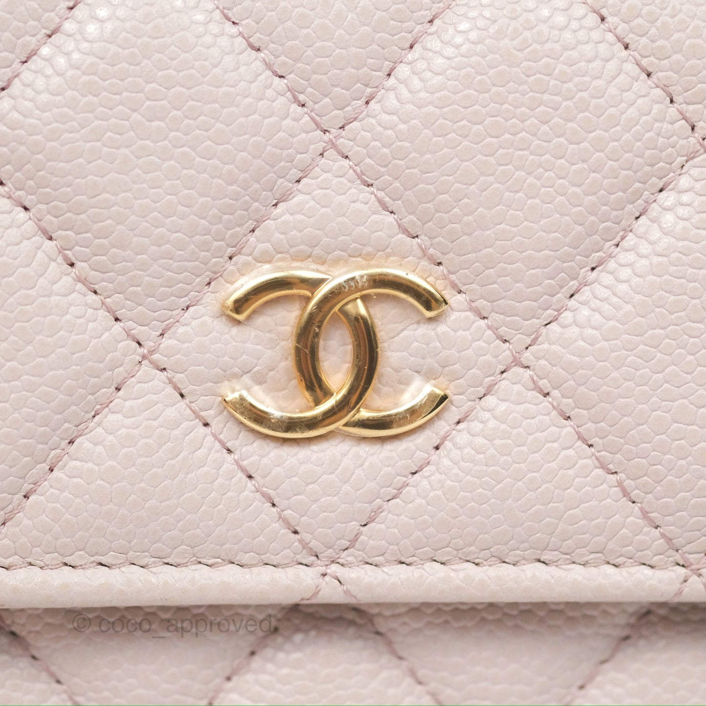 Chanel Miss Coco Clutch With Chain Quilted Lilac Pink Caviar Gold Hardware