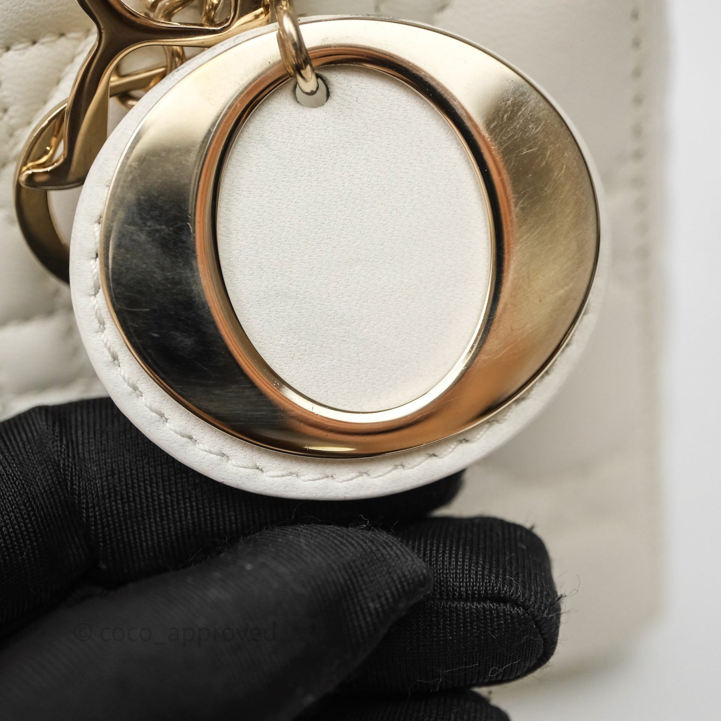 Christian Dior Small My ABCDior Lady Dior Bag White Cannage Lambskin Gold Hardware