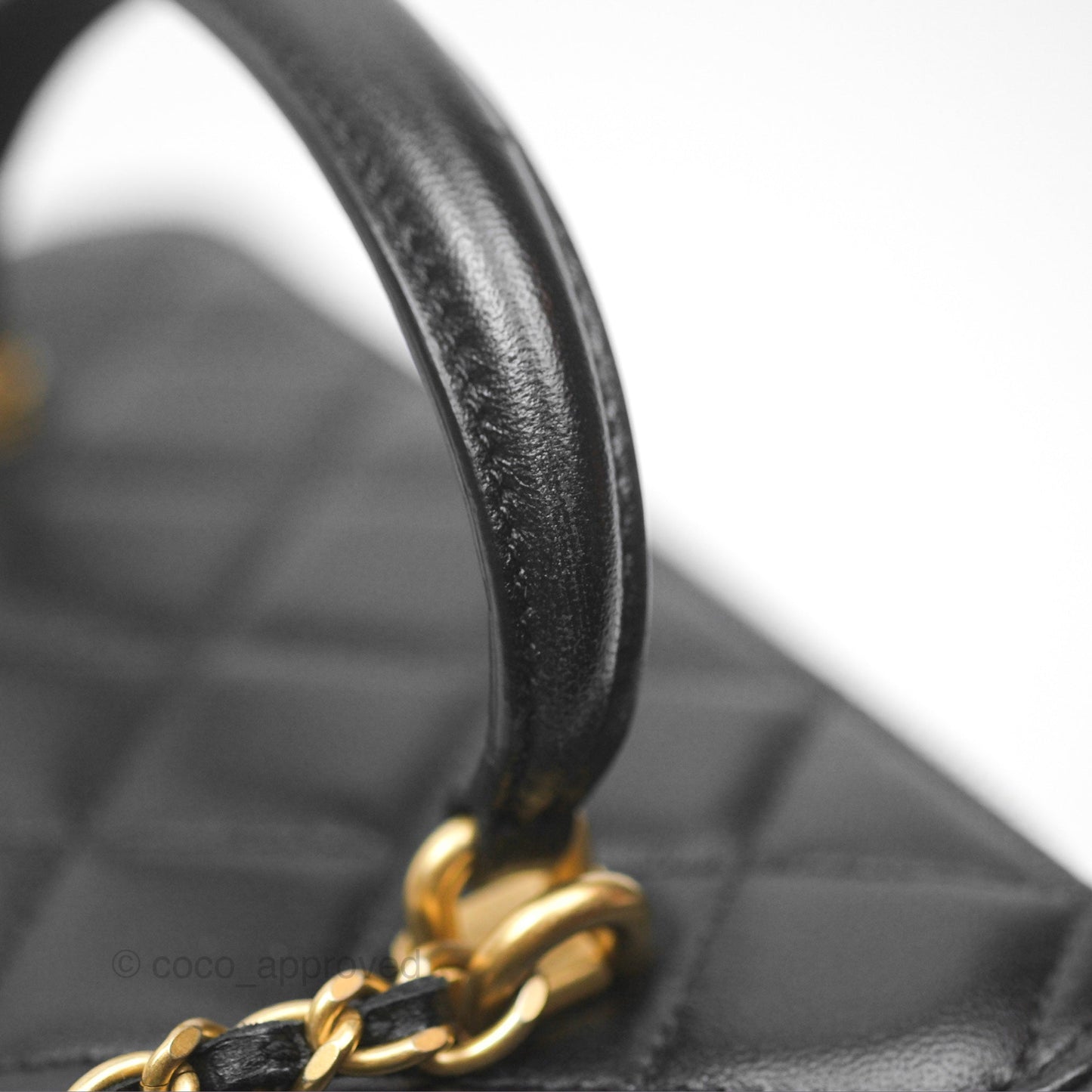 Chanel Vanity Rectangular Top Handle Black Lambskin Gold Hardware