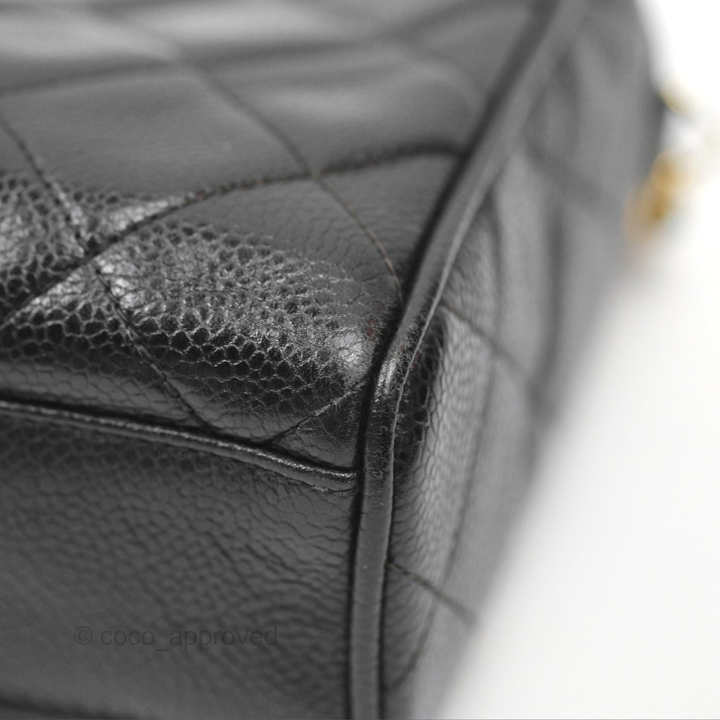 Chanel Vintage Camera Bag Black Caviar Gold Hardware