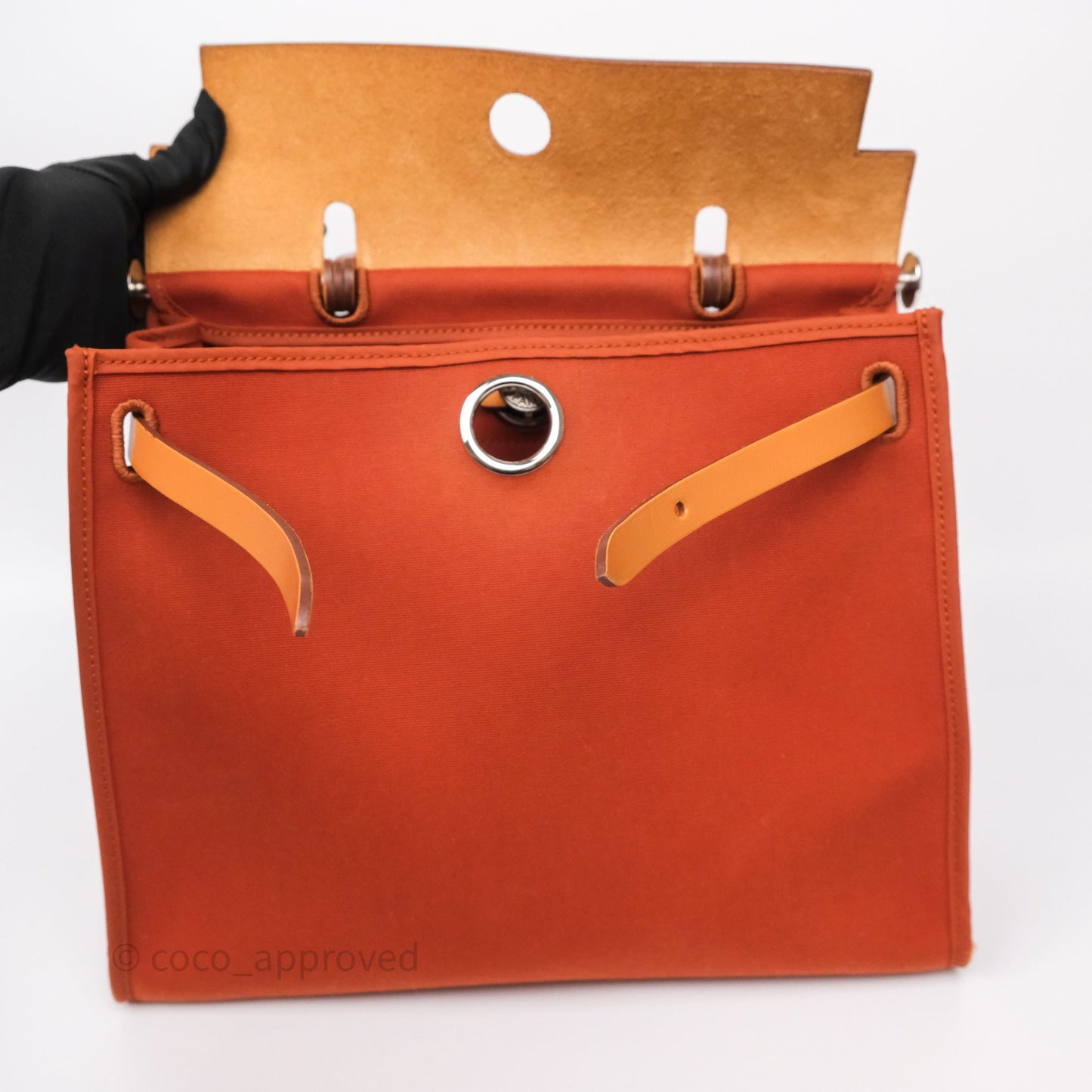 Hermès Herbag Zip 31 Cuivre Canvas Palladium Hardware